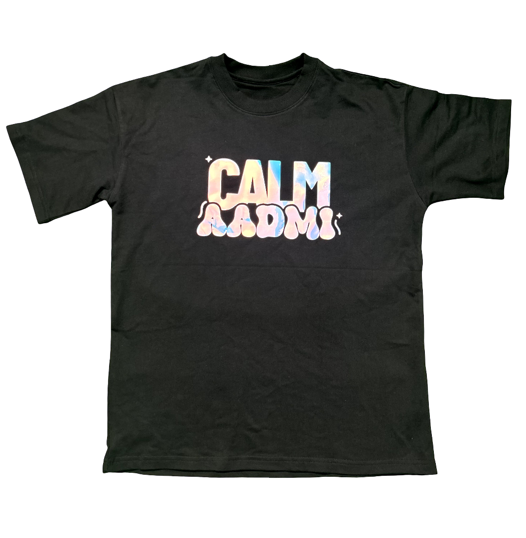 Calm Aadmi - Men's Tshirt with Holographic print