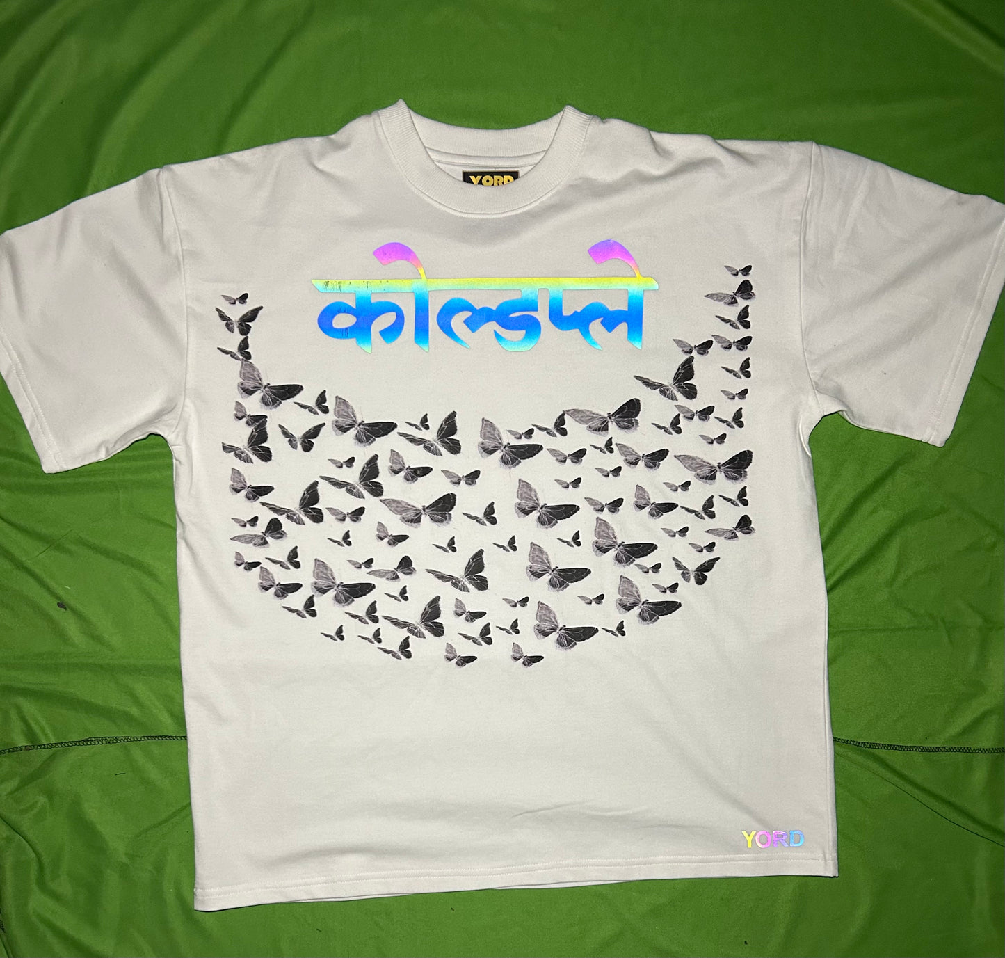 Coldplay Reflective Oversized T-Shirt butterfly reflective