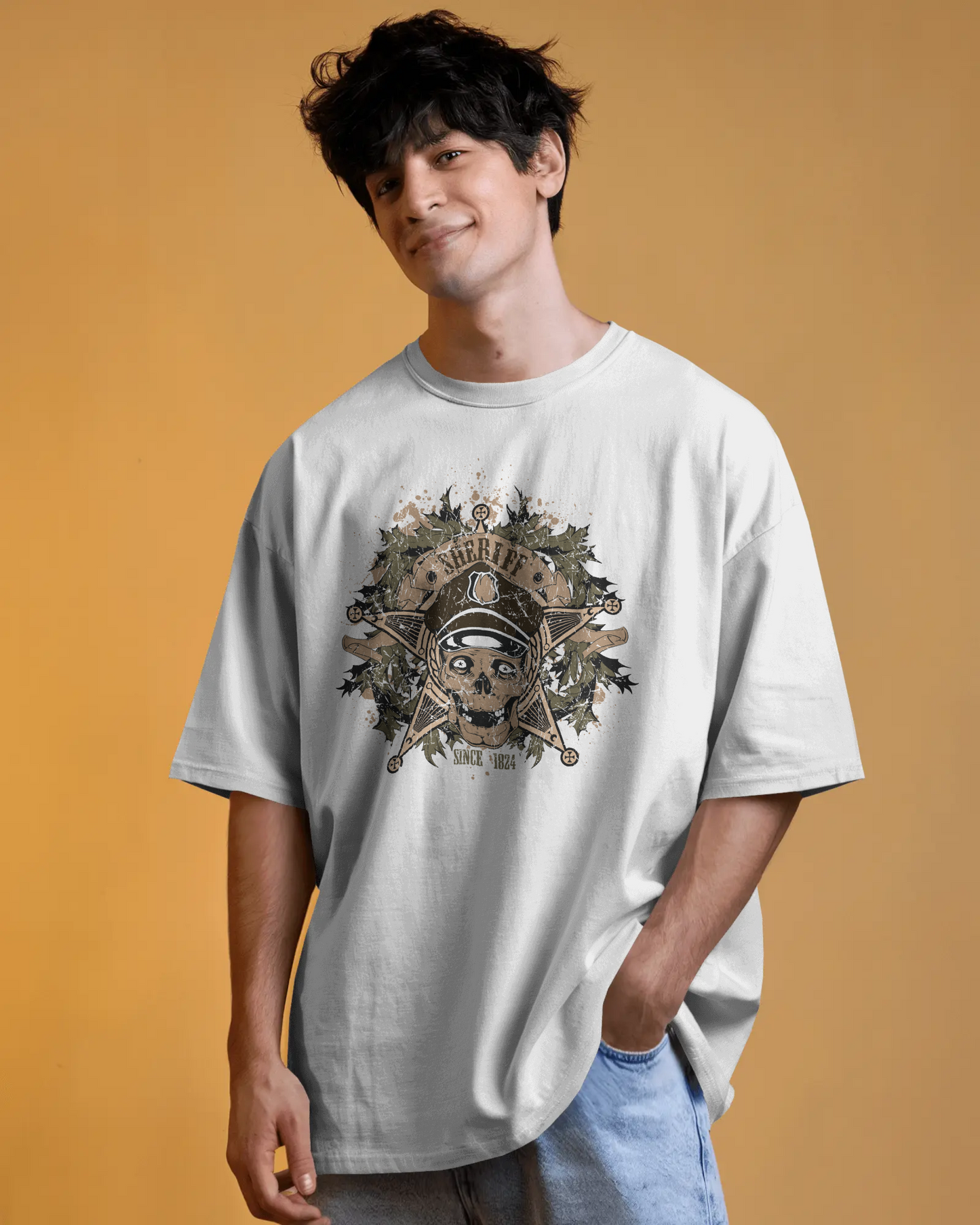 Premium Sheriff Skull Oversized T-shirt - Limited Edition