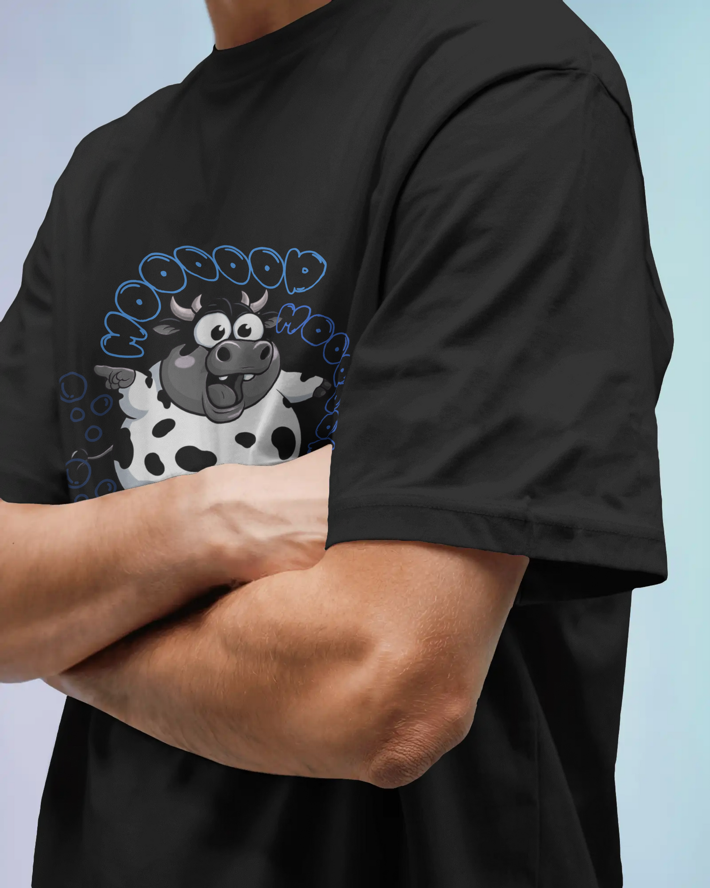 Premium Oversized 'Moo Boss' Cartoon Cow T-Shirt
