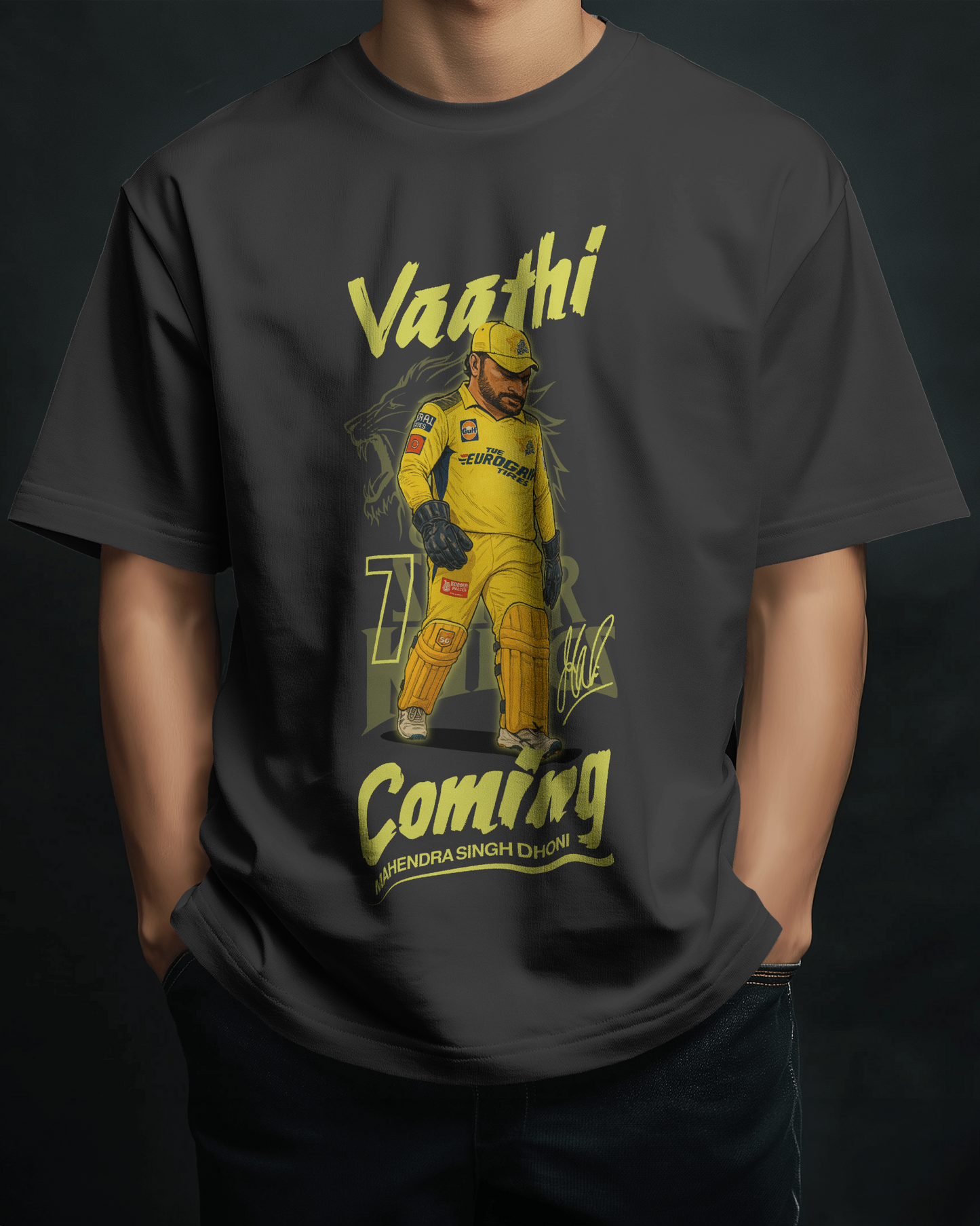 Premium Vaathi Coming MS Dhoni CSK Oversized T-shirt