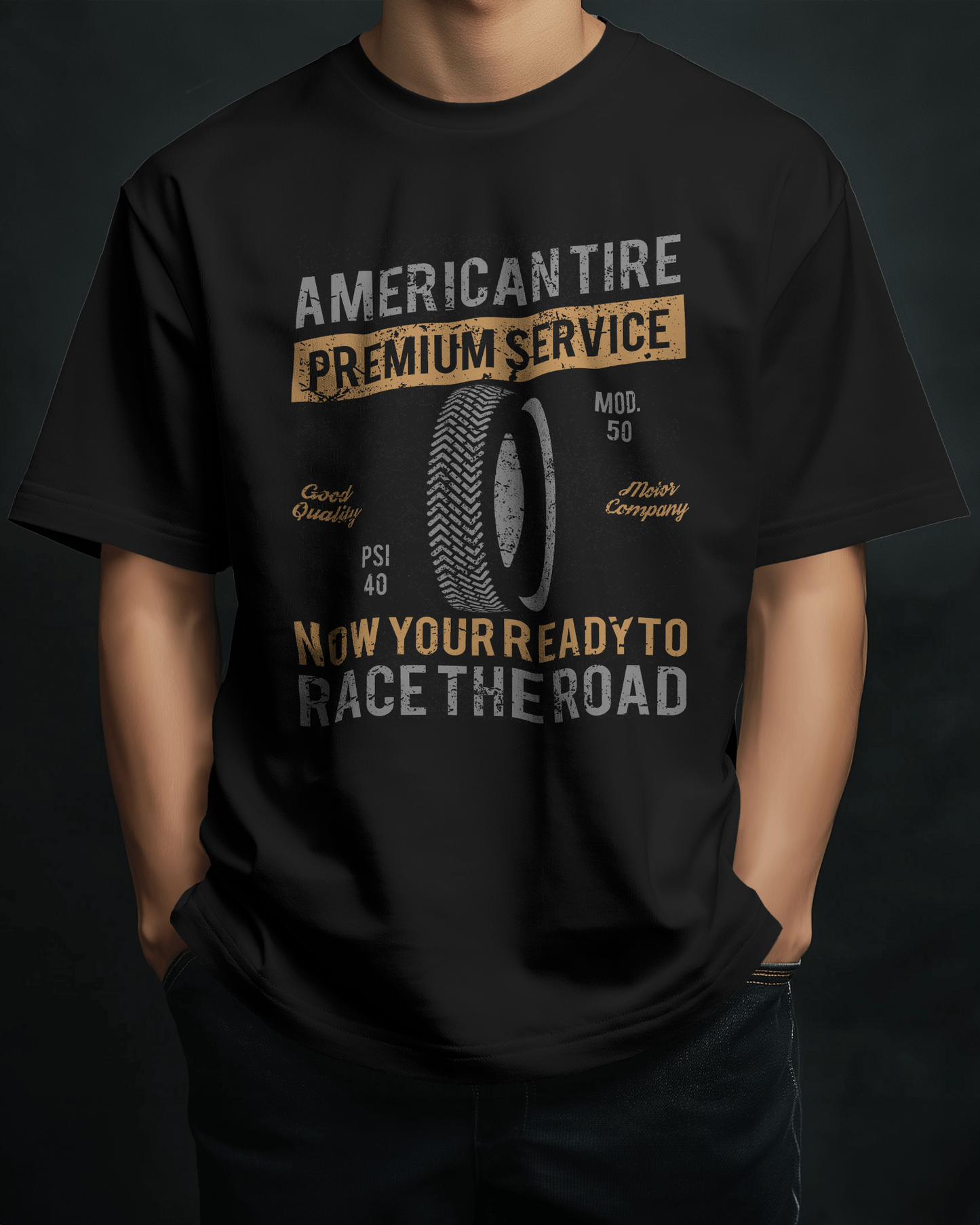 Premium American Tire Oversized Vintage Automotive T-Shirt