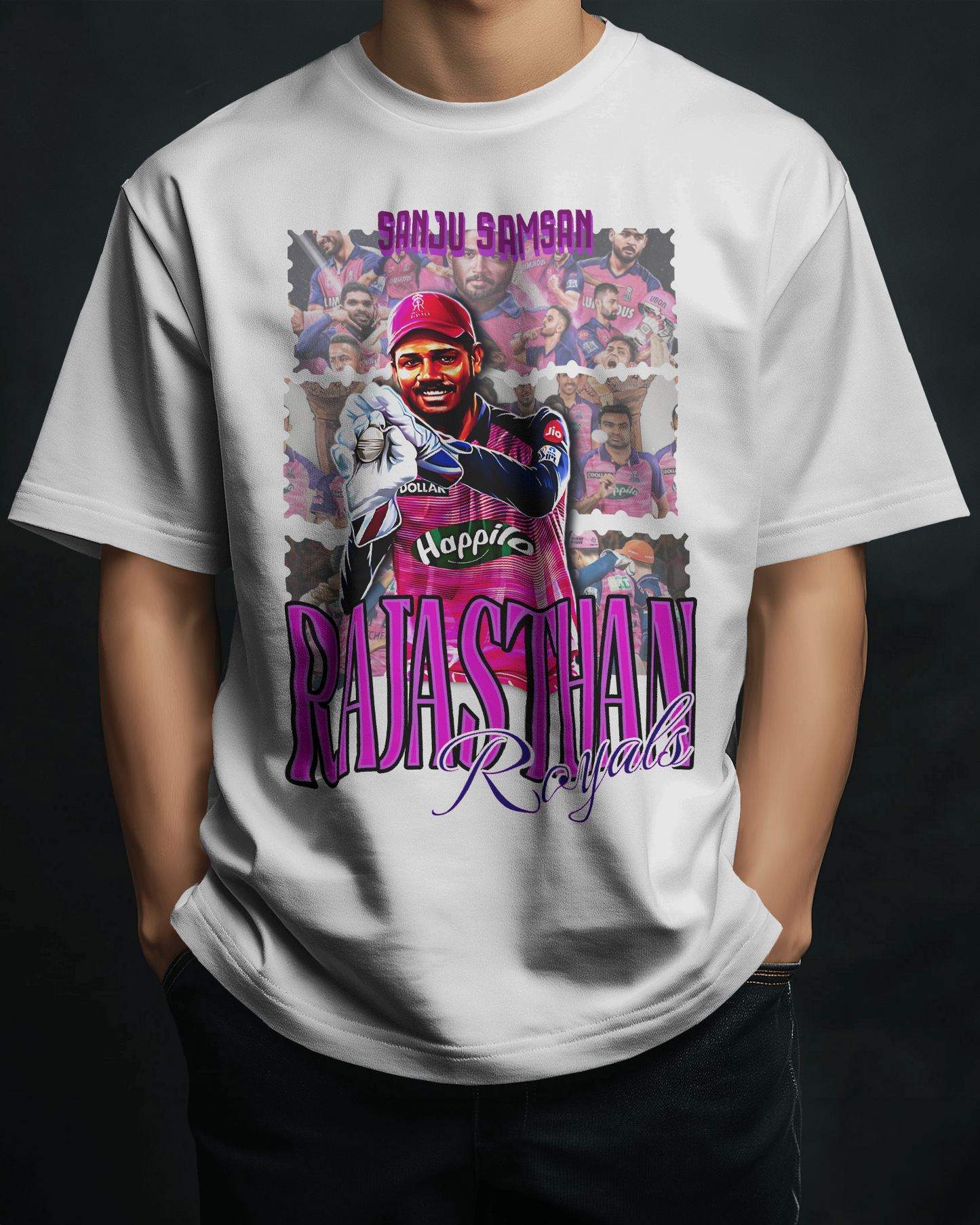 Premium Rajasthan Royals Sanju Samson Cricket T-Shirt