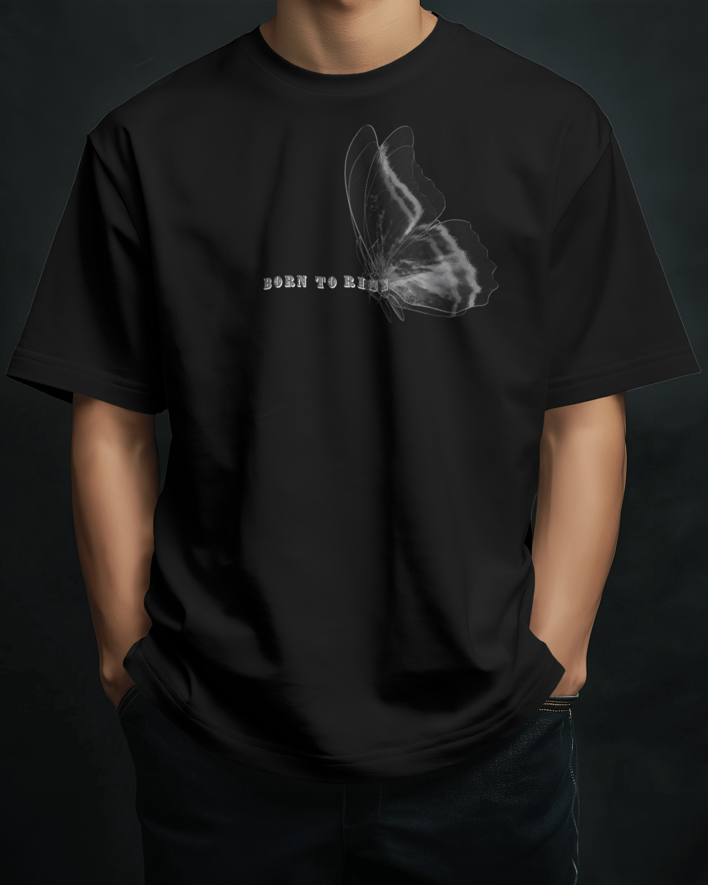 Premium Born To Rise Butterfly Oversized T-shirt