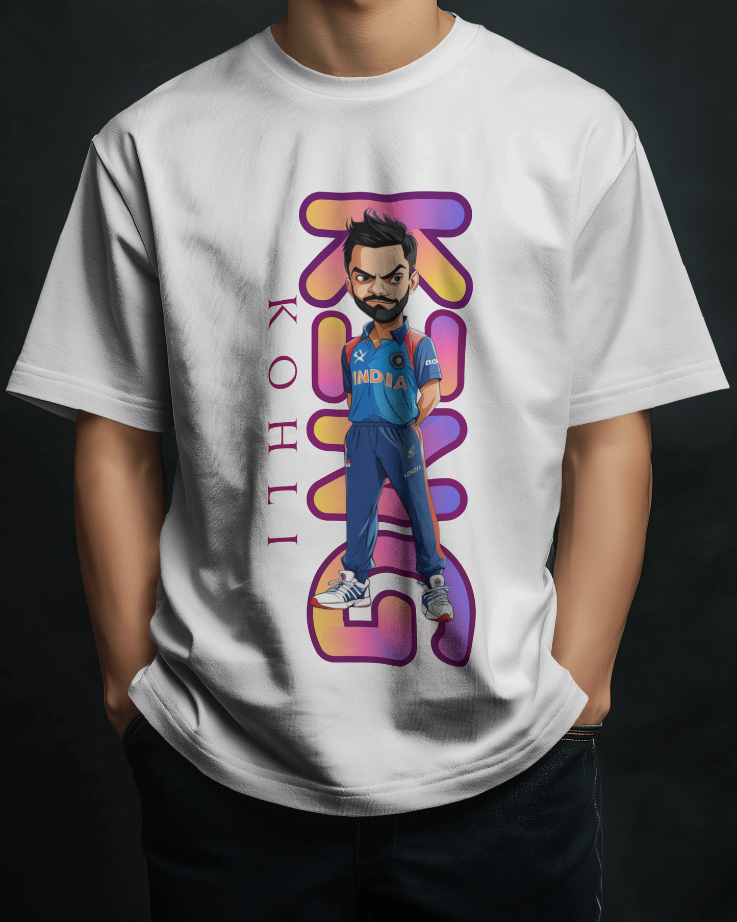 Premium Virat Kohli Cricket Champion Oversized T-shirt - Team India Edition