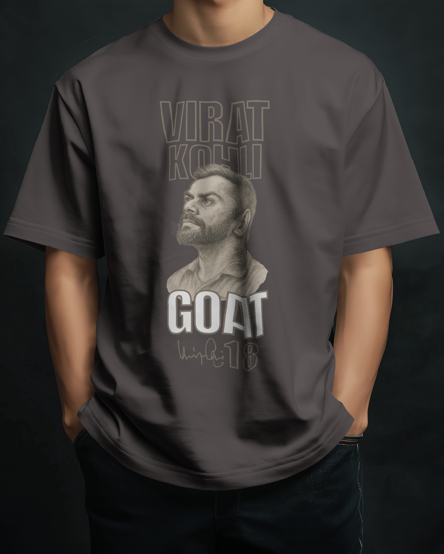 Premium Virat Kohli GOAT 18 Oversized T-shirt | Limited Edition