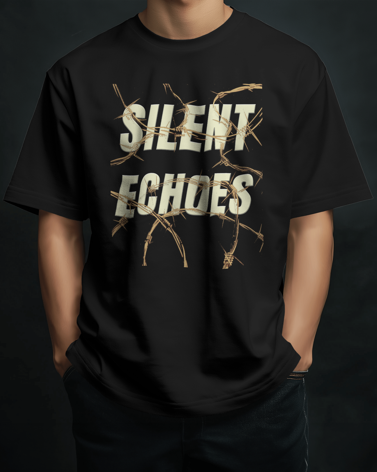 Premium Silent Echoes Barbed Wire Oversized T-shirt