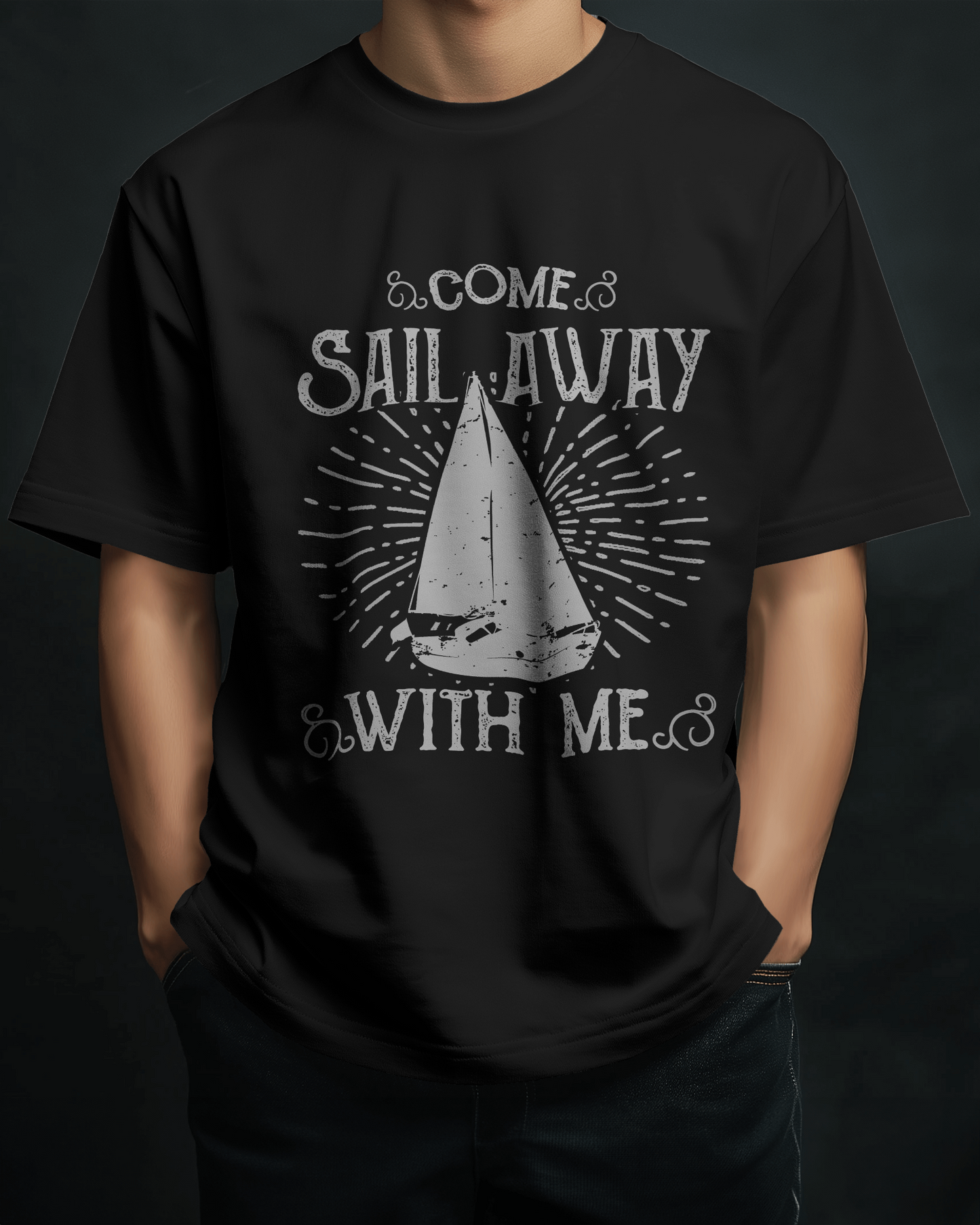Premium Oversized 'Come Sail Away With Me' Nautical T-shirt
