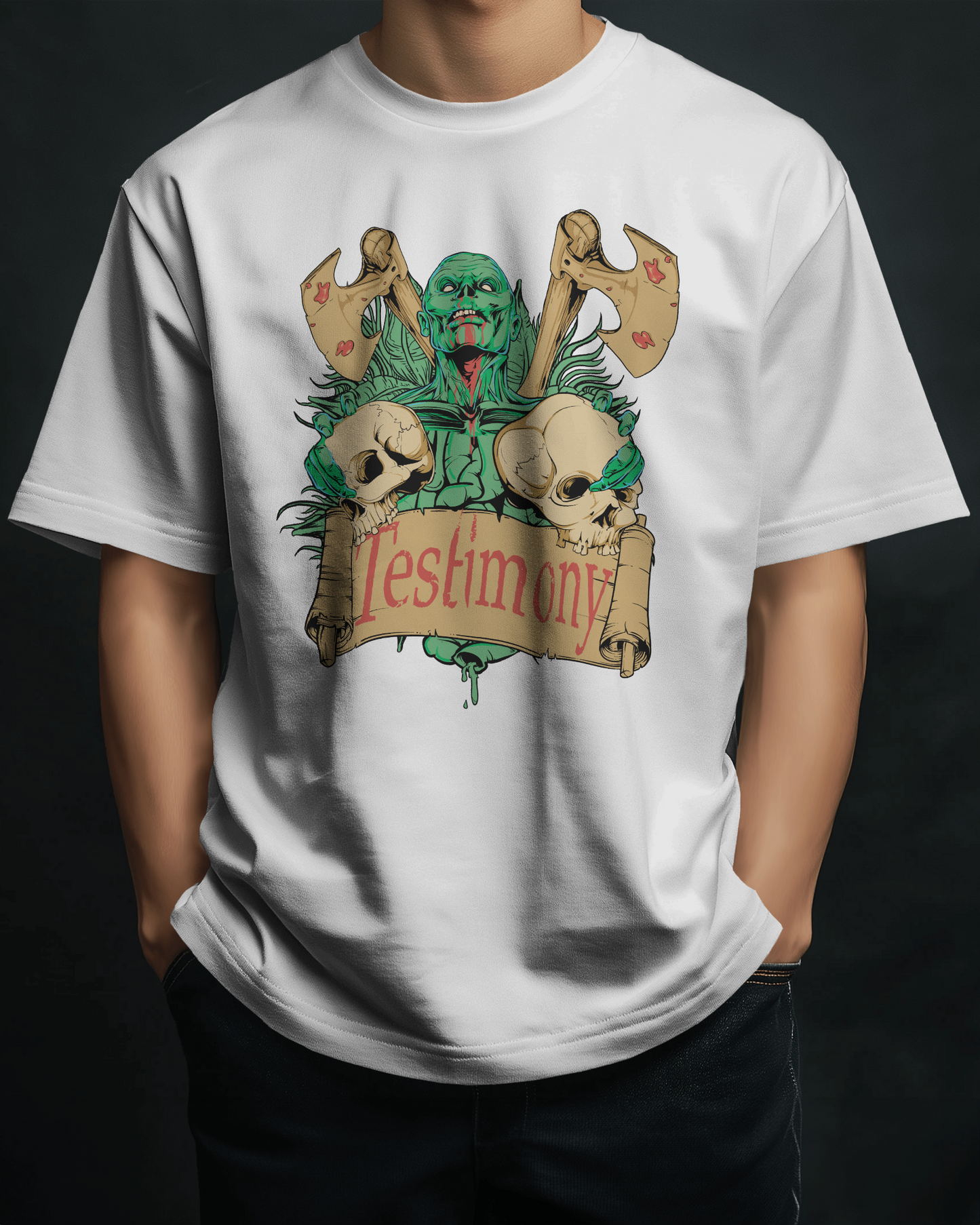 Premium Oversized Skull Hotrod Graphic T-shirt