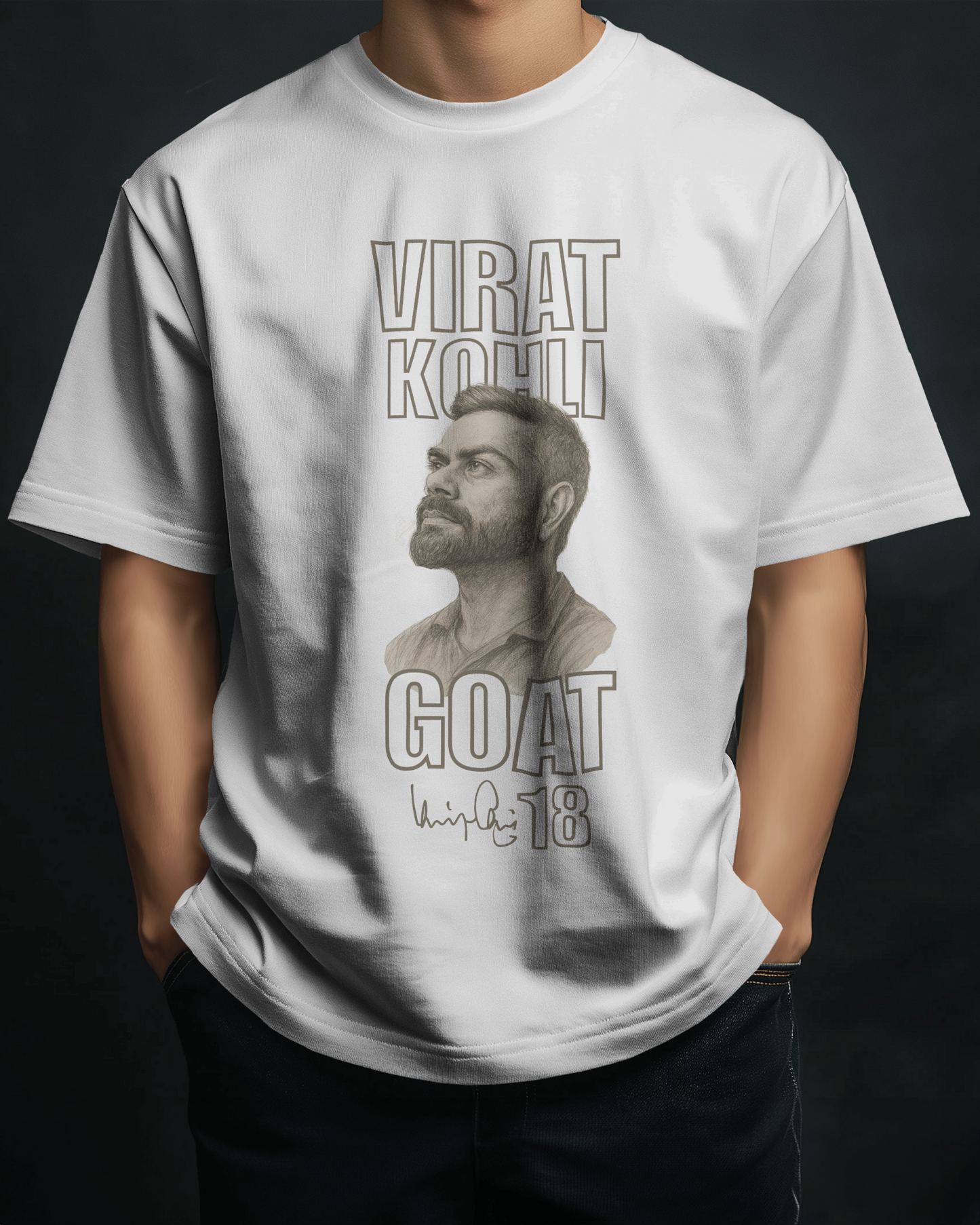 Premium Virat Kohli GOAT 18 Oversized T-shirt | Limited Edition