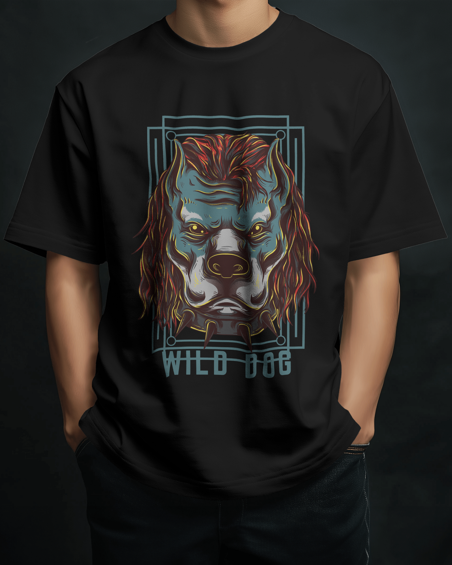 Premium Wild Dog Oversized Graphic T-shirt by YORD
