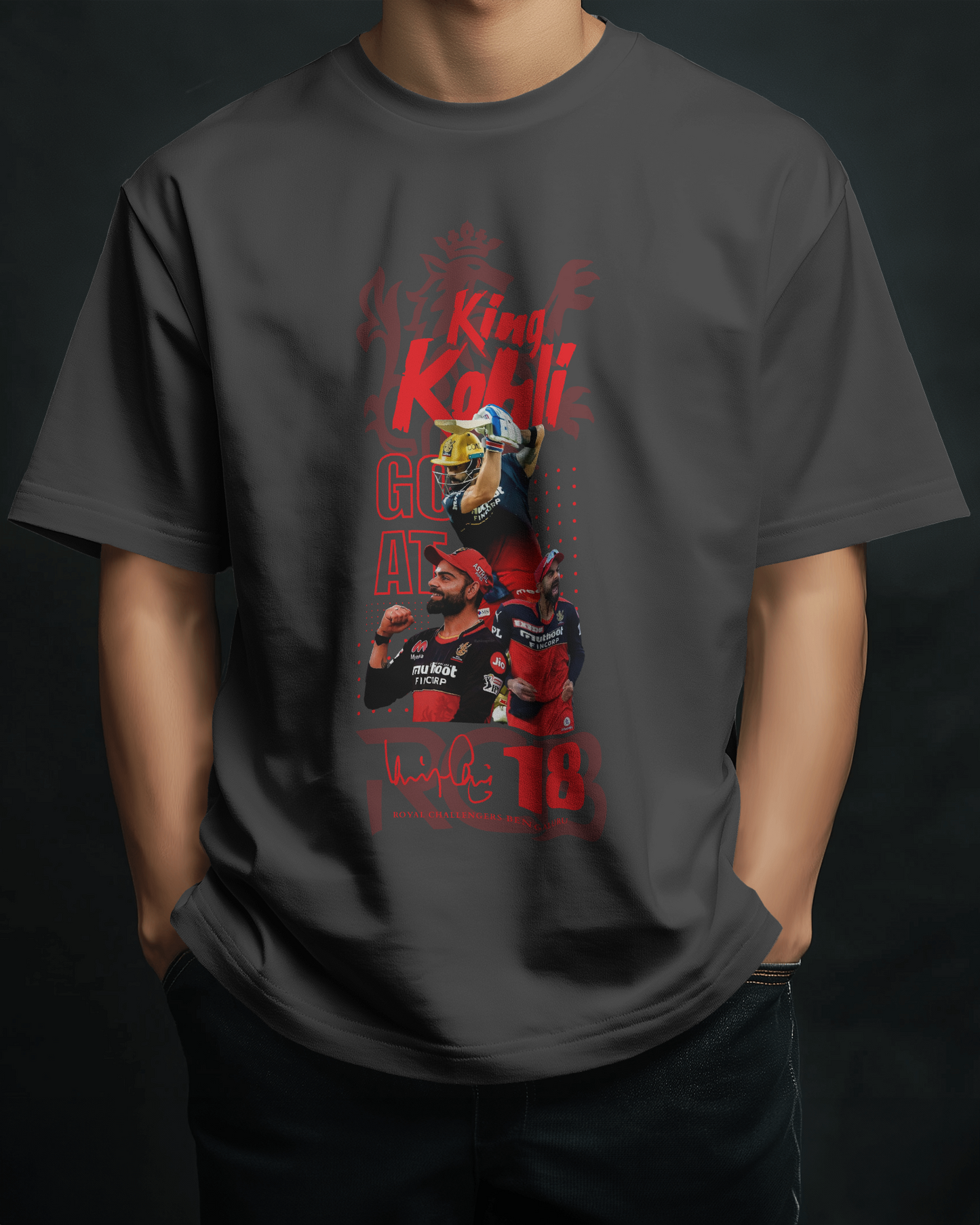 Premium RCB King Kohli Oversized T-shirt | Limited Edition