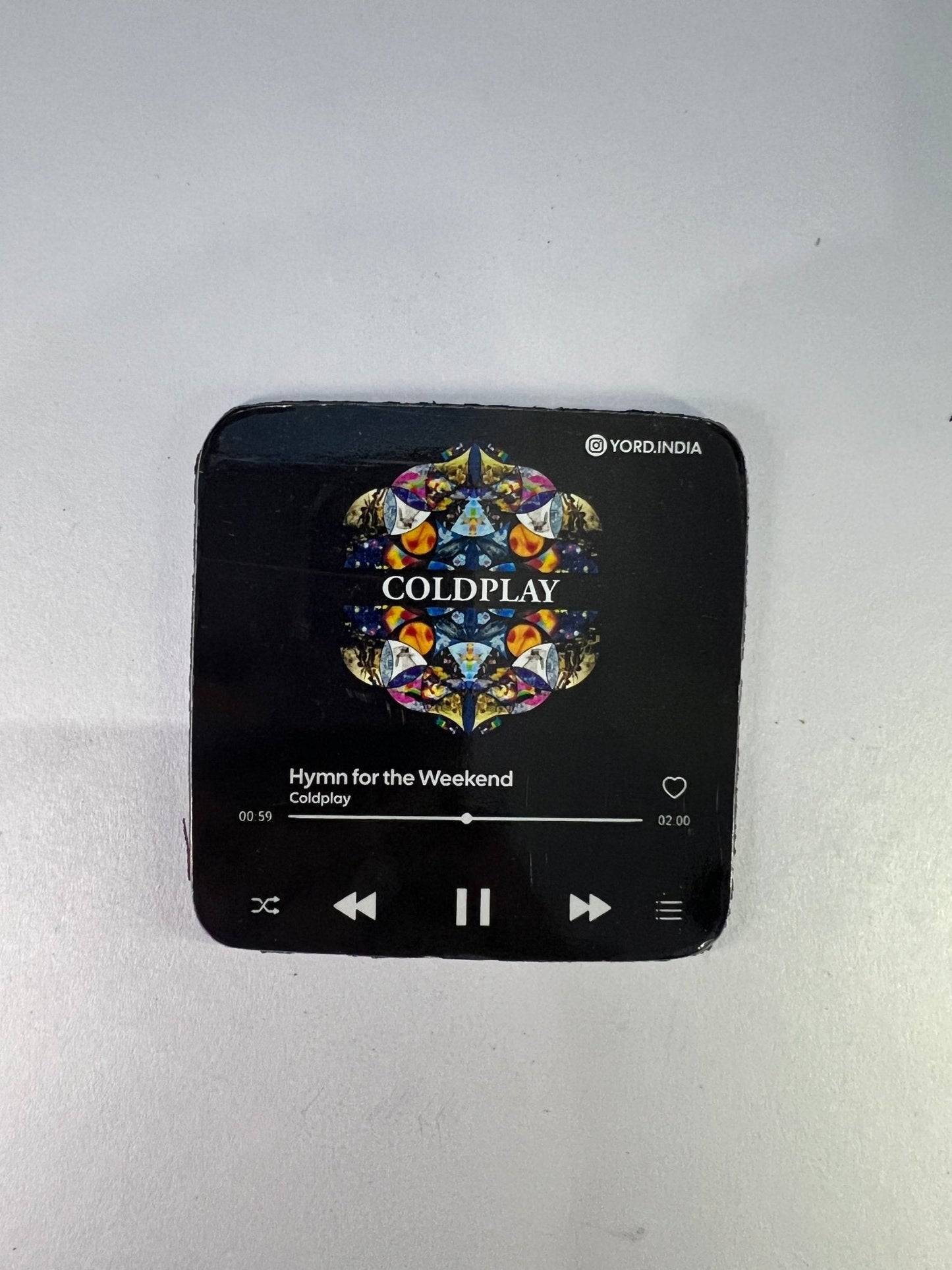 Coldplay India tour fridge magnets pack of 5 (Random). 0.7mm thickness, 7x7cm square shaped - YORD