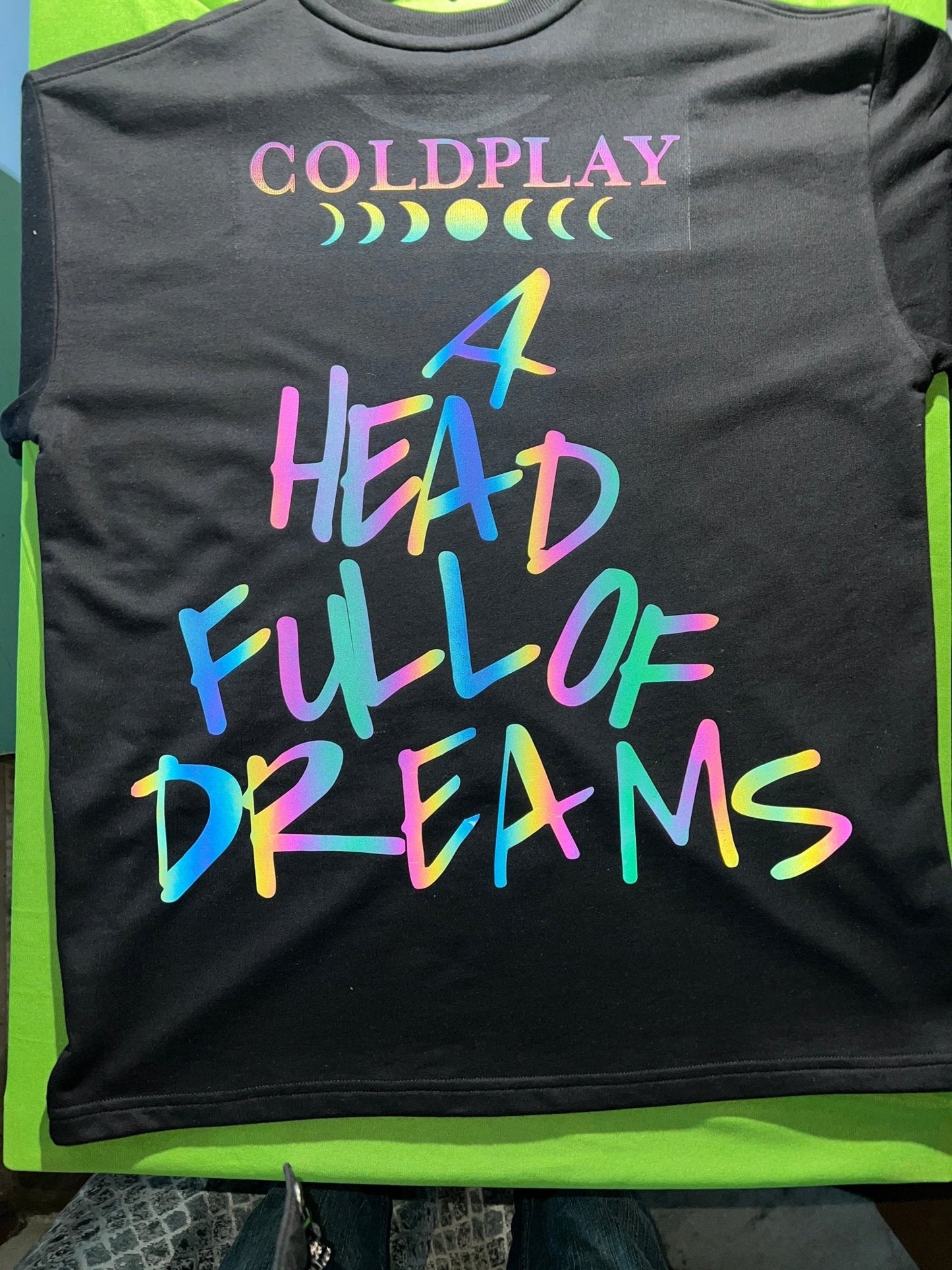 Coldplay Oversize French Terry Cotton Reflective T-shirt - Premium Luxury Concert Wear - YORD