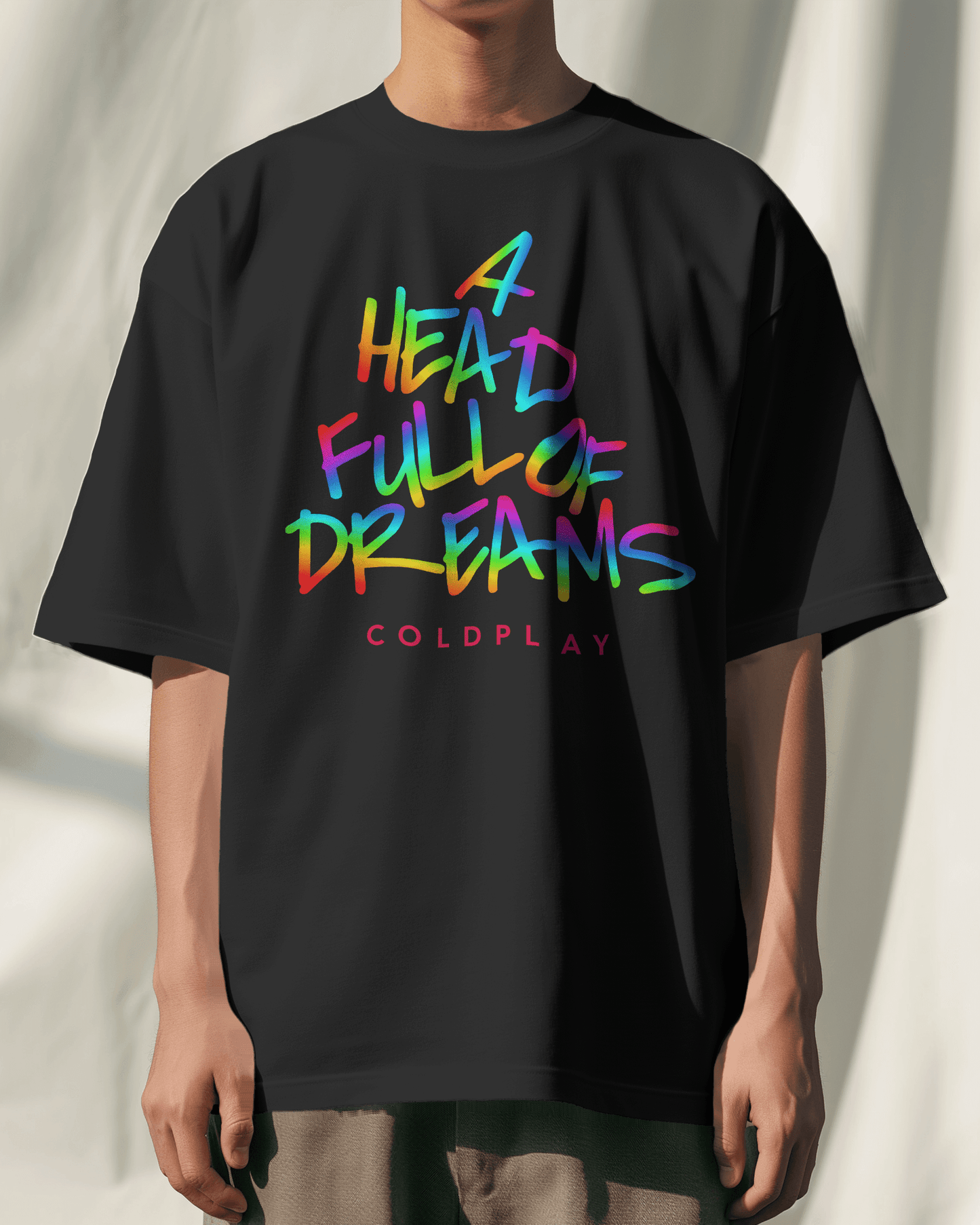 Coldplay Oversize French Terry Cotton T-shirt - Premium Luxury Concert Wear - YORD