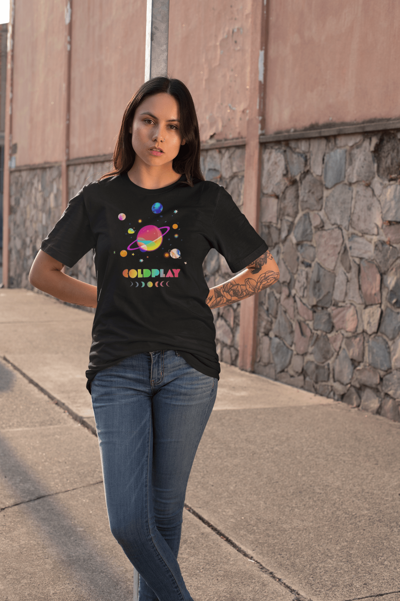 Coldplay Oversized French Terry Cotton T-Shirt - Premium Luxury Concert Wear - YORD