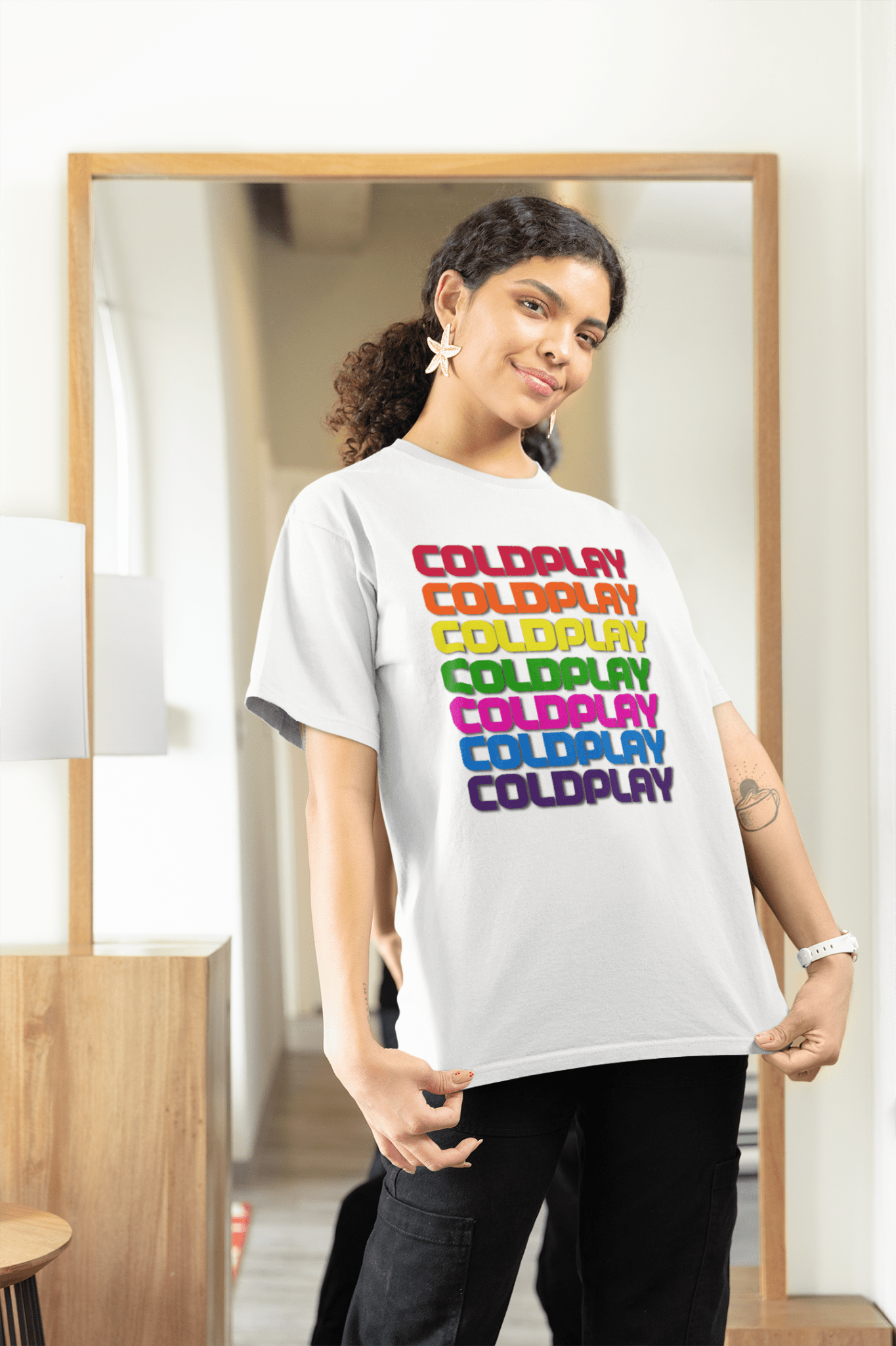 Coldplay Oversized Luxury French Terry Cotton T-Shirt - 240 GSM Premium Concert Wear - YORD