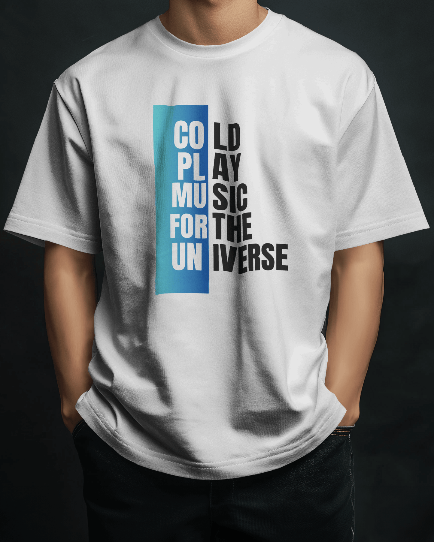 Coldplay Premium Oversize French Terry Cotton T-shirt - Music for the Universe Edition - YORD