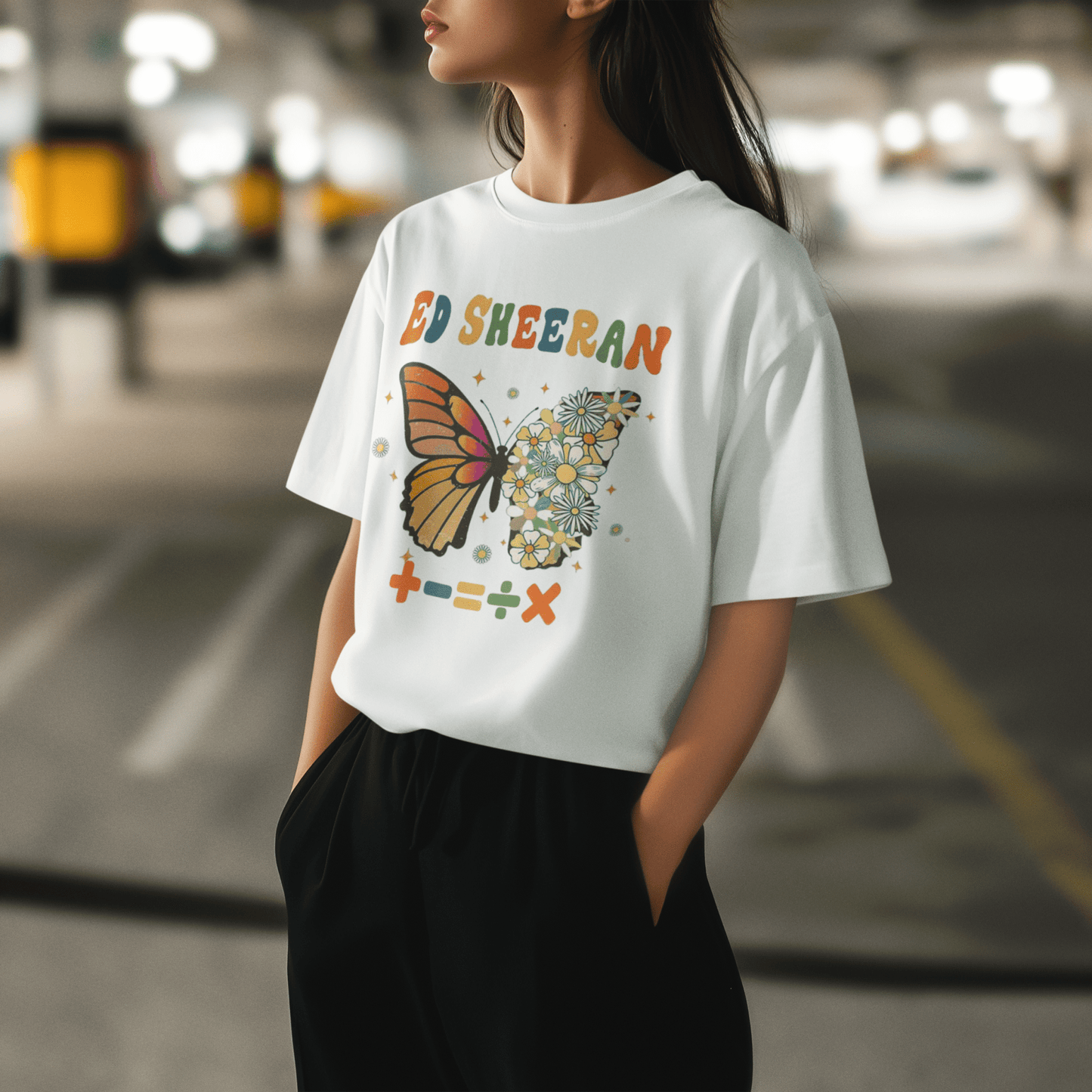 Ed Sheeran Butterfly Edition Premium Oversized French Terry Cotton T-Shirt - Limited Concert Series - YORD