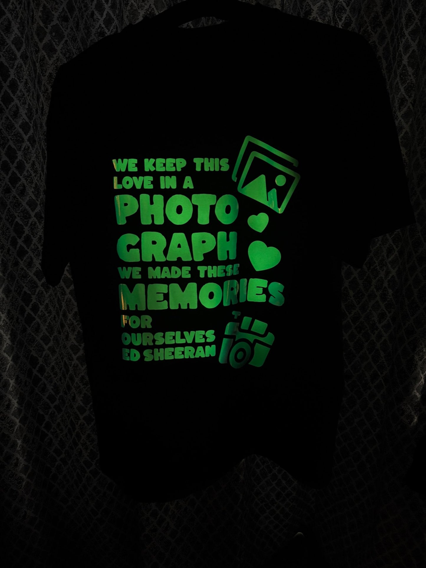 Ed Sheeran Glow in Dark Premium Concert T-Shirt - Photograph Lyrics Edition - YORD