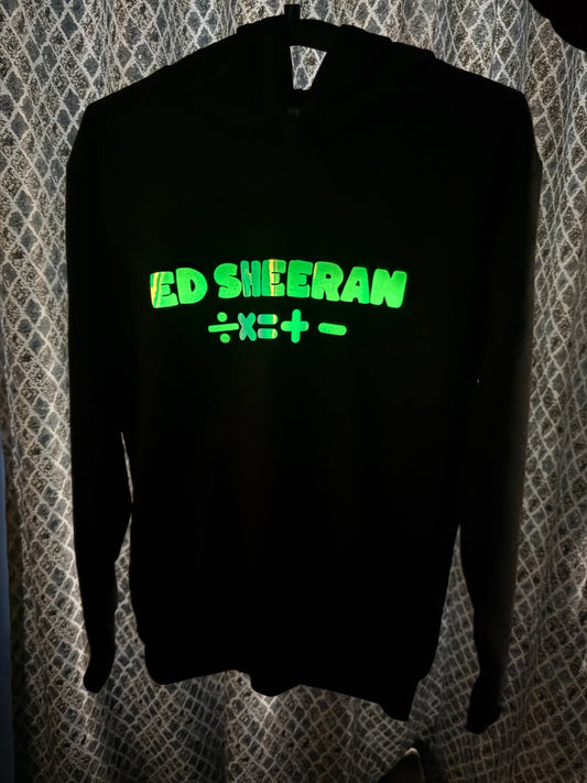 Ed Sheeran Limited Edition Holographic Mathematics Design Glow - in - Dark Premium Hoodie - YORD