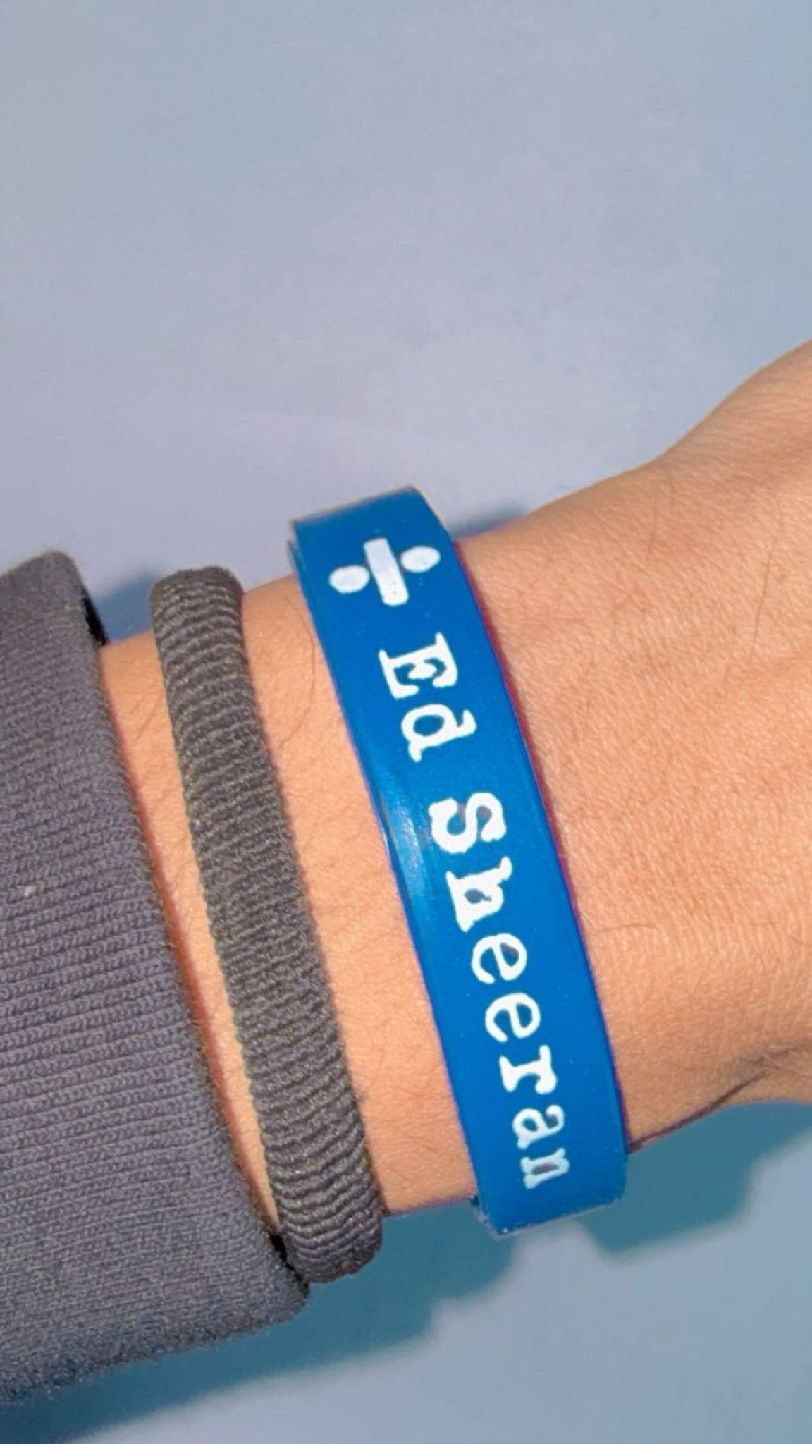 Ed Sheeran Wristband Set - Blue with White Print (Pack of 2) - YORD