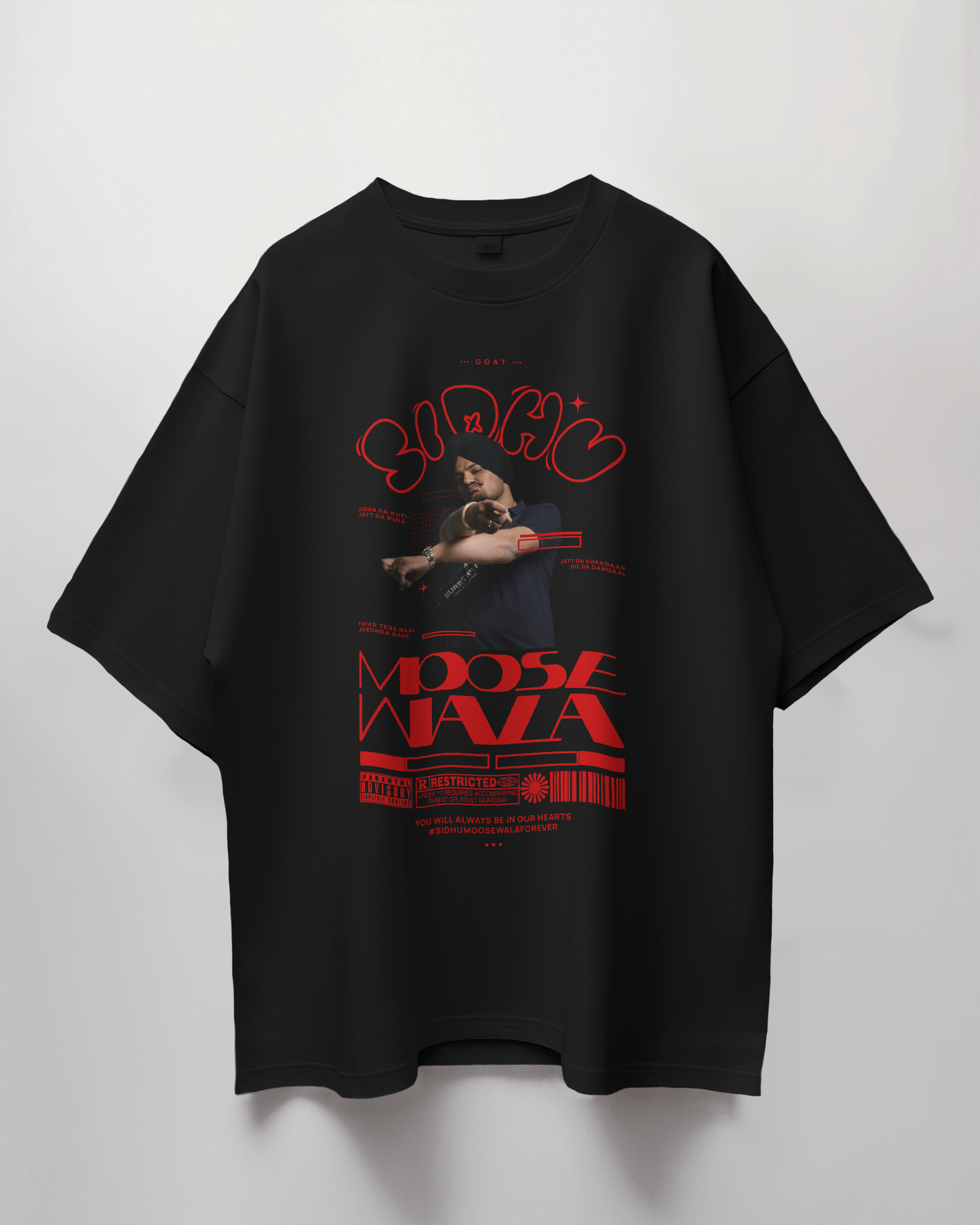 Premium Oversized Sidhu Moose Wala Tribute T-shirt | Limited Edition