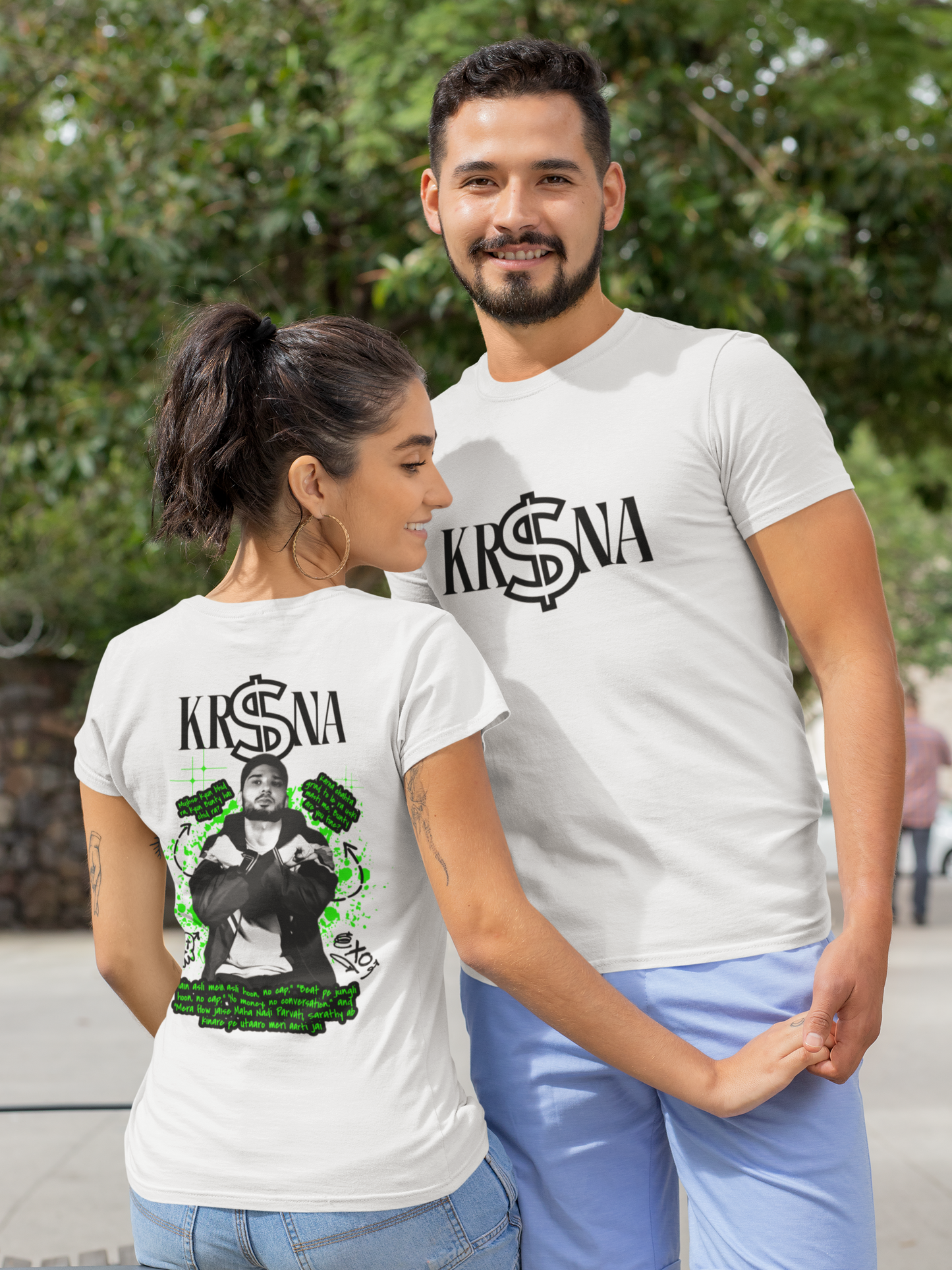Premium Hand Printed KR$NA Oversized White T-shirt | Limited Edition