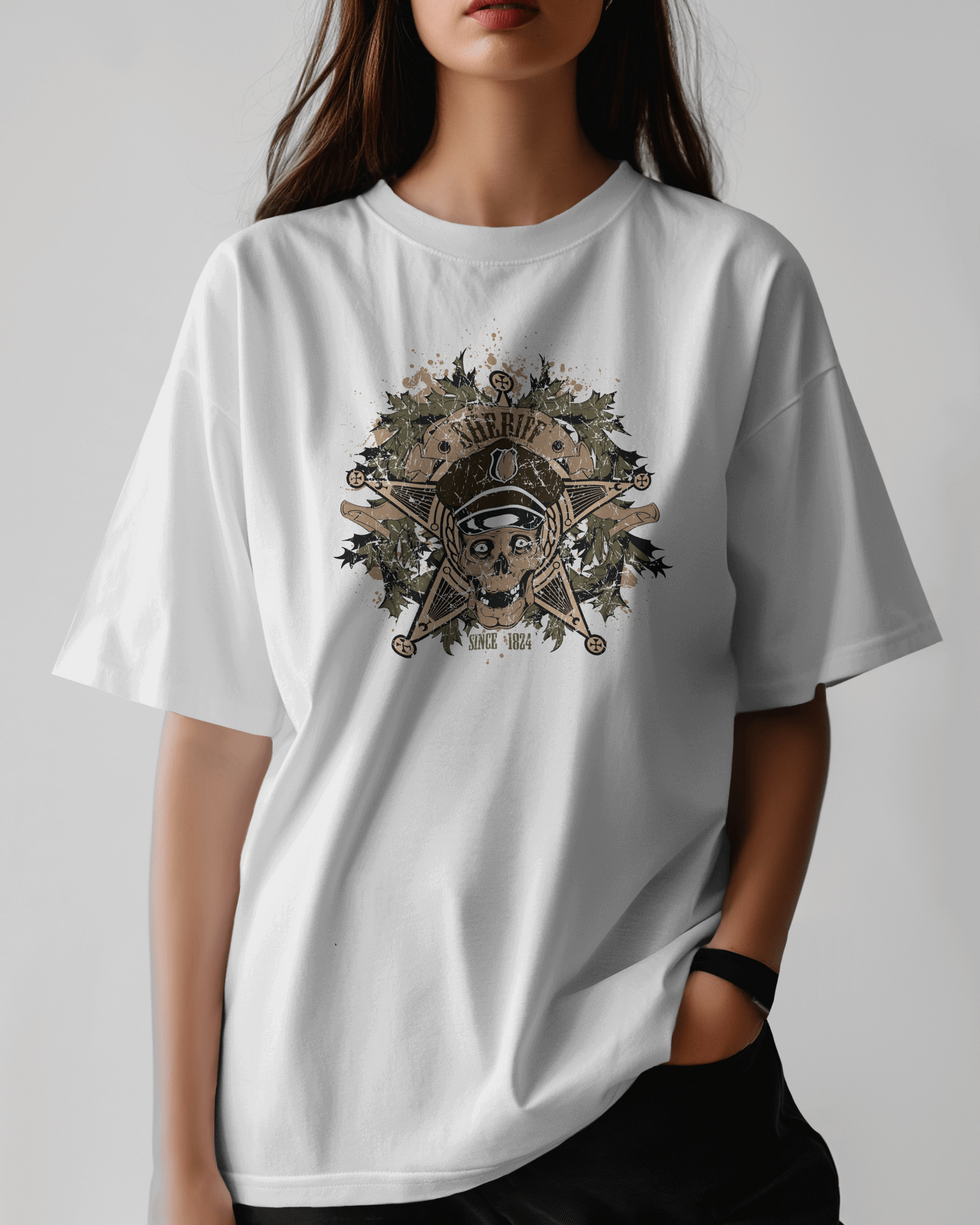 Premium Sheriff Skull Oversized T-shirt - Limited Edition