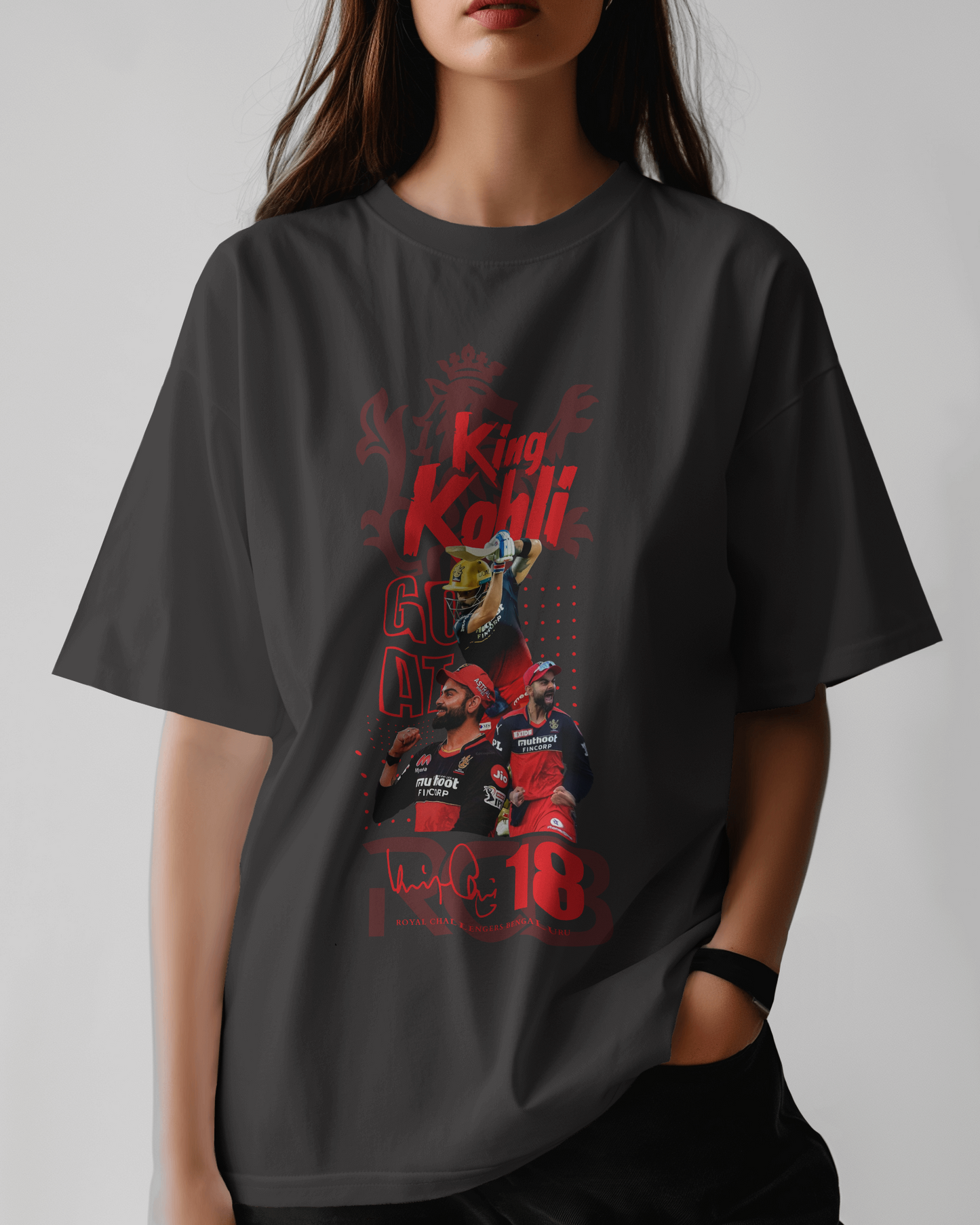 Premium RCB King Kohli Oversized T-shirt | Limited Edition