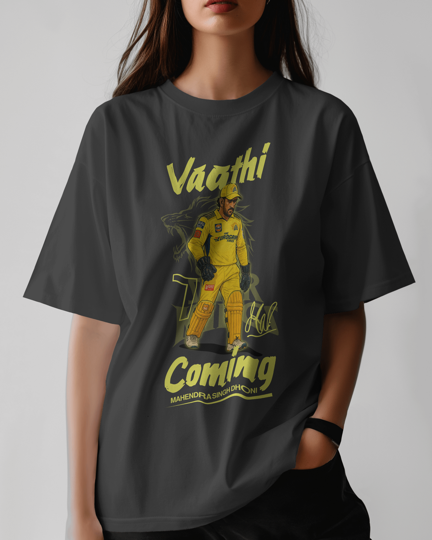 Premium Vaathi Coming MS Dhoni CSK Oversized T-shirt