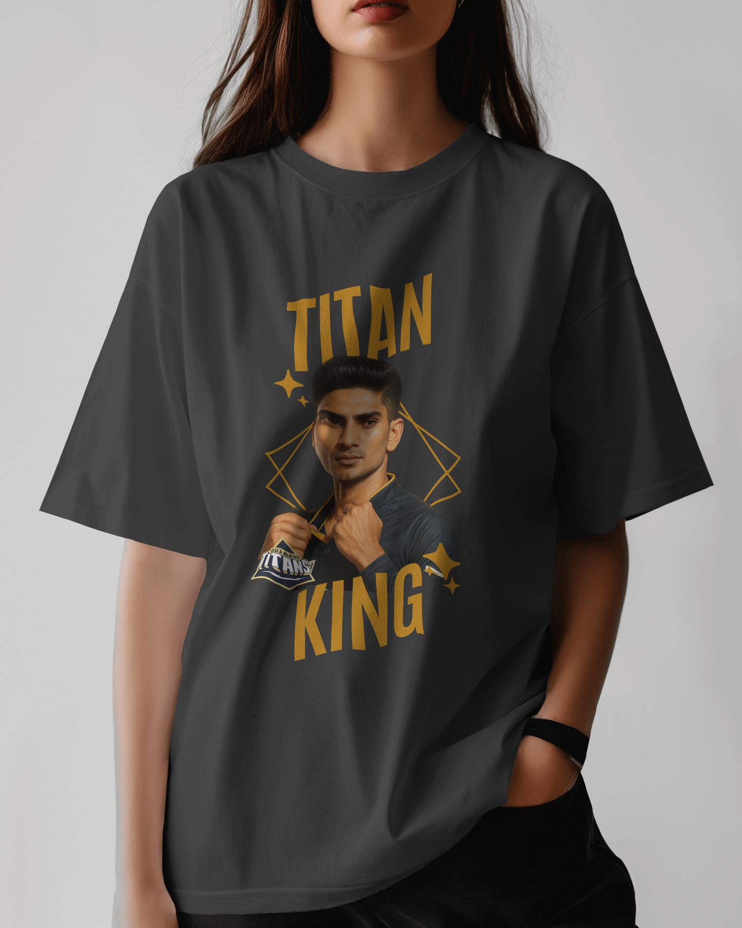 Premium Titan King Cricket Oversized T-shirt | GT IPL Edition