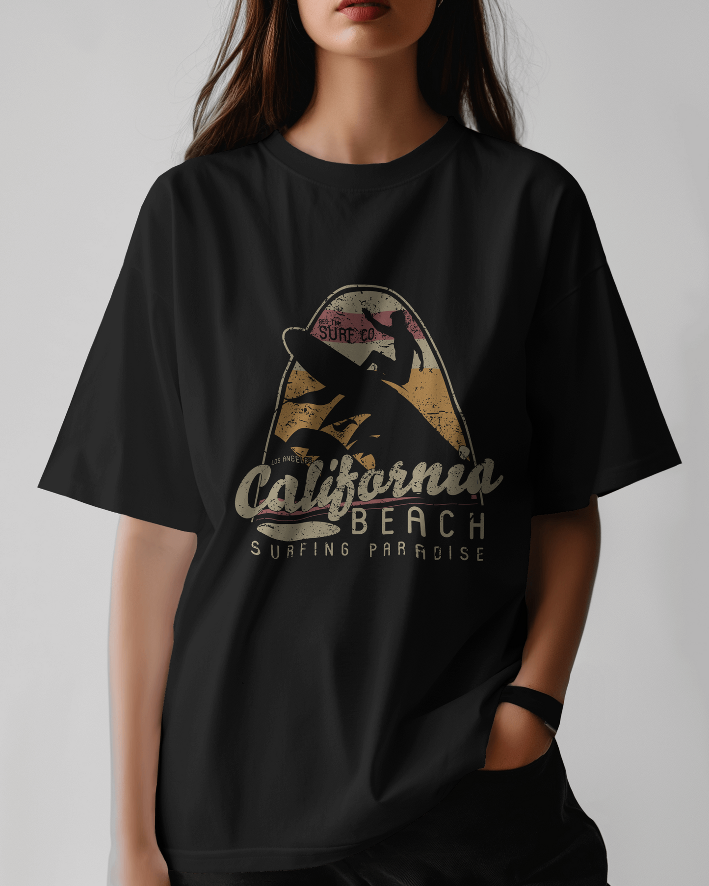 Premium California Beach Surfing Paradise Oversized T-shirt