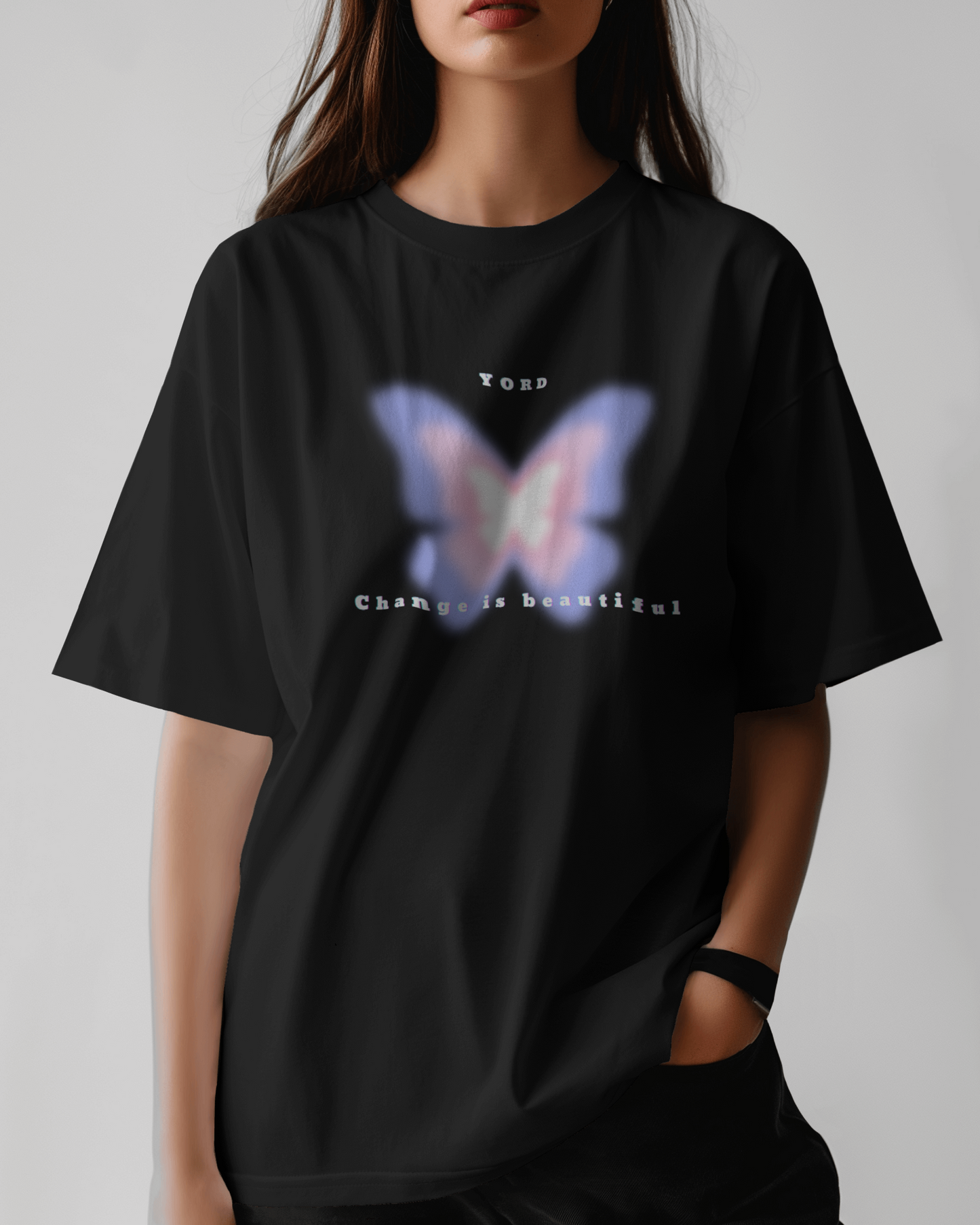 Premium Butterfly 'Change is Beautiful' Oversized T-shirt
