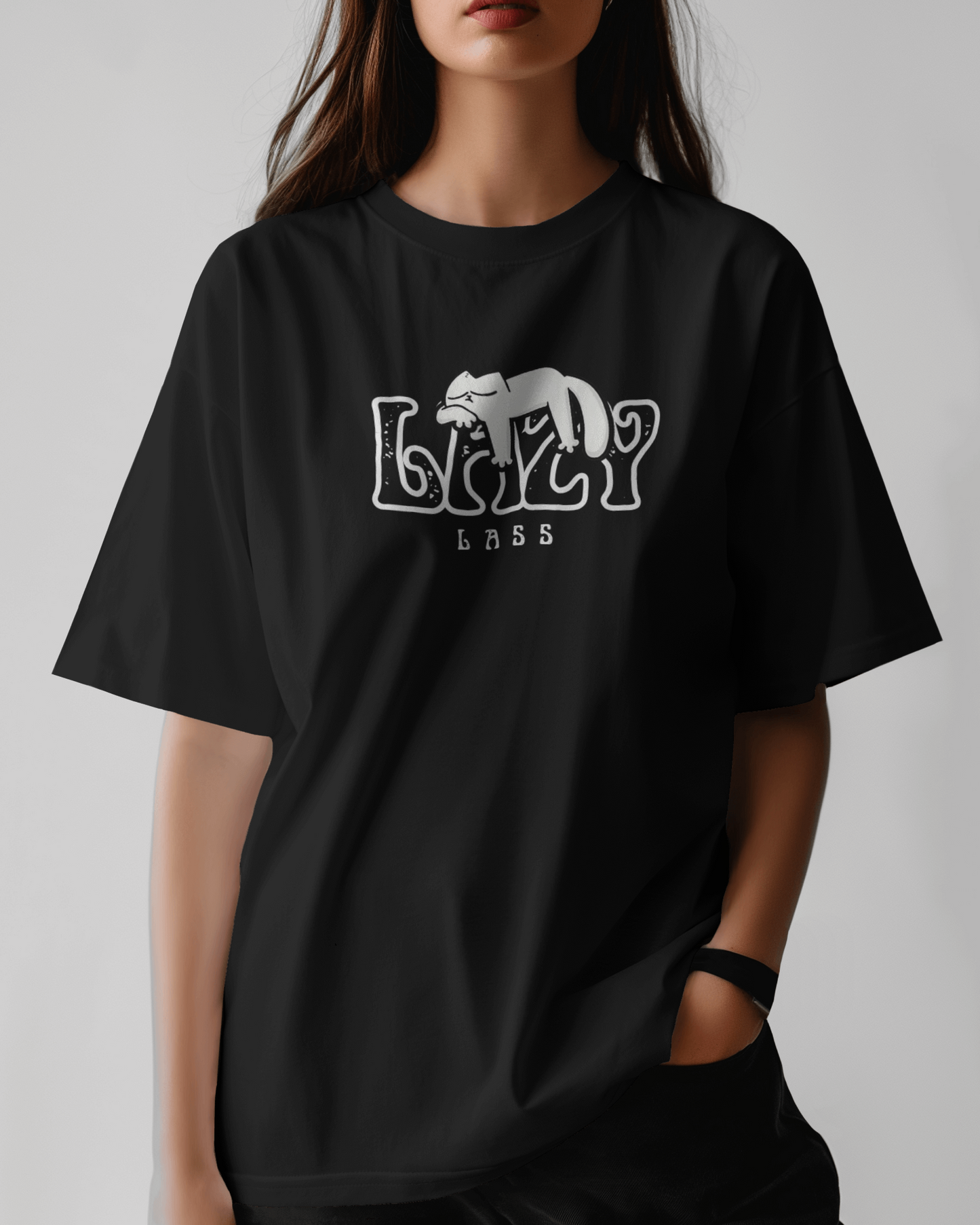 Premium Lazy Bass Cat Oversized T-shirt | Limited Edition