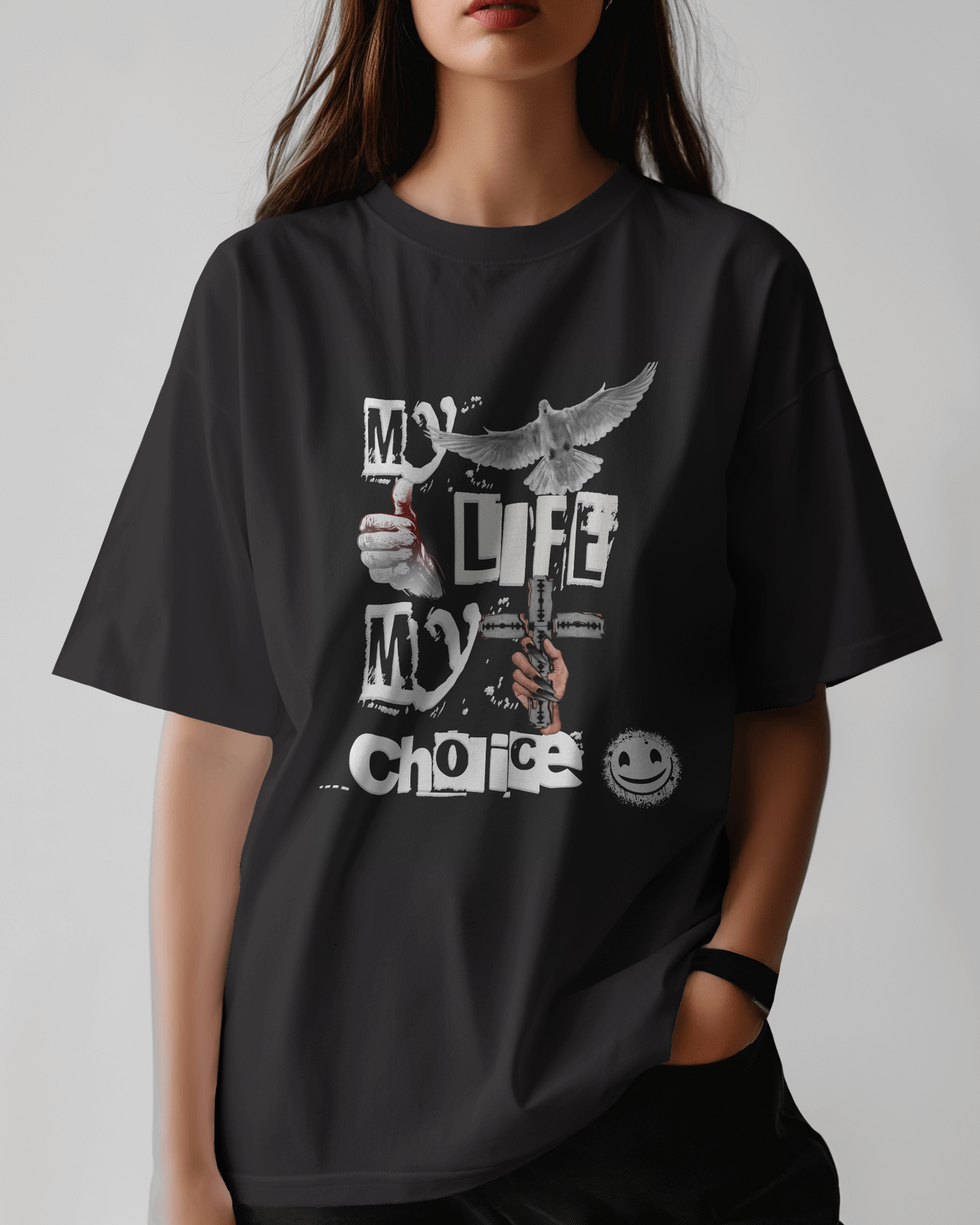 Premium 'My Life My Choice' Oversized Graphic T-shirt