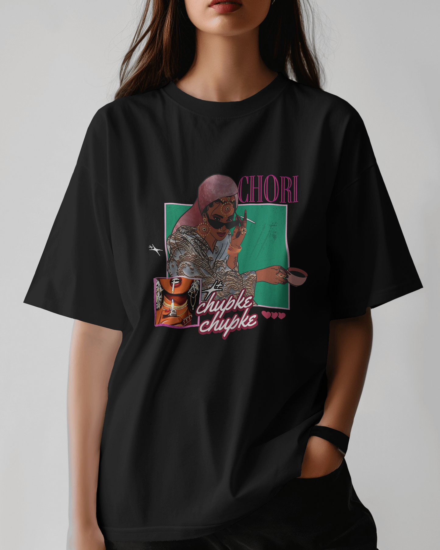 Premium Chori Chupke Chupke Oversized Graphic T-shirt