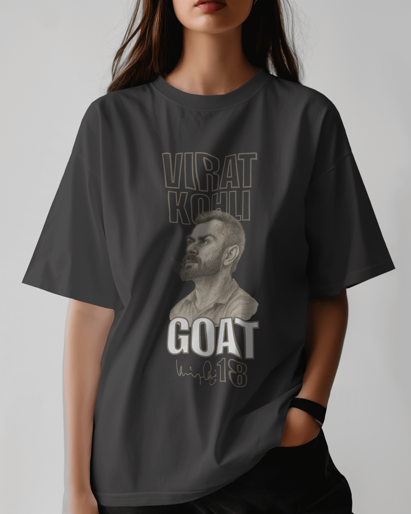 Premium Virat Kohli GOAT 18 Oversized T-shirt | Limited Edition