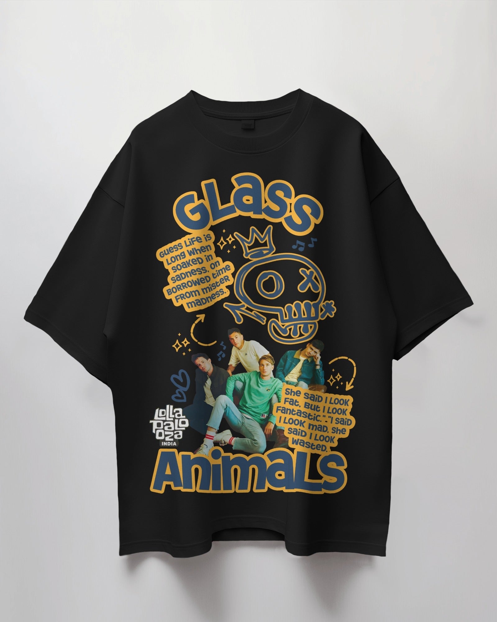 Glass Animals Premium Oversized T-Shirt | Lollapalooza India 2025 Concert Merch - YORD