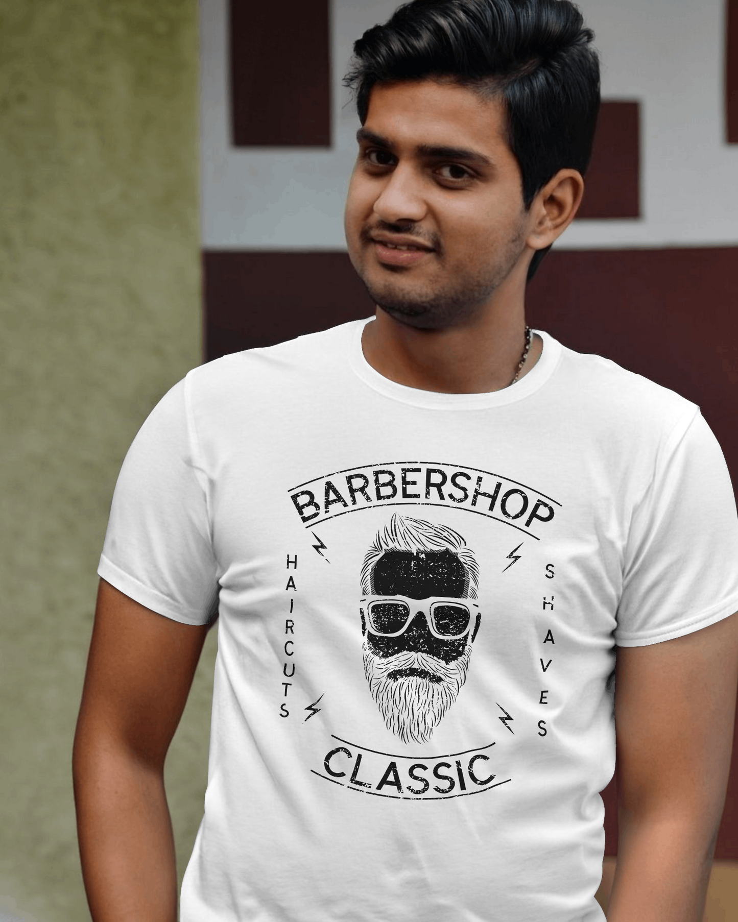 Premium Classic Barbershop White Cotton T-shirt