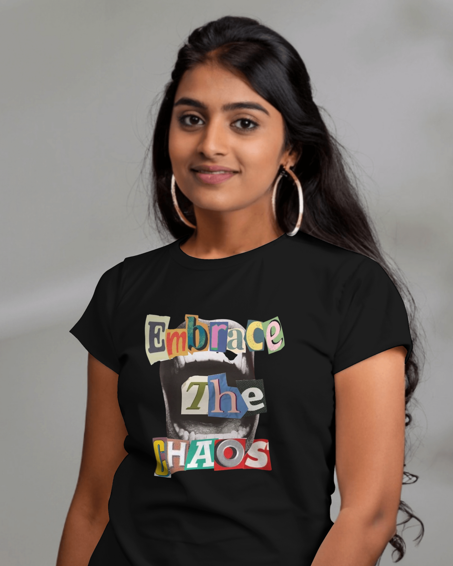 Premium Embrace The CHAOS Graphic Regular T-shirt | Limited Edition