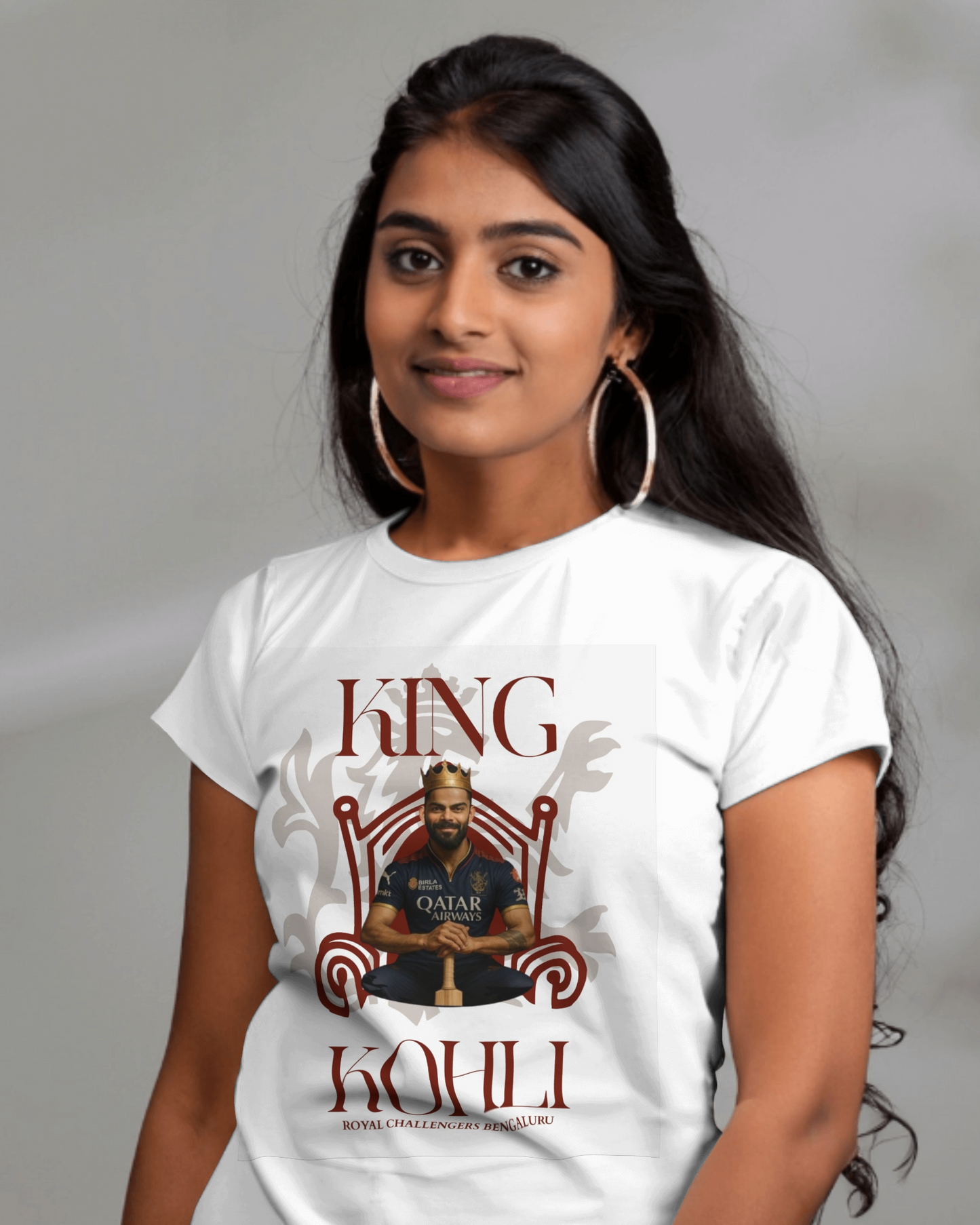 Premium Virat Kohli Cricket Fan White T-shirt Regular