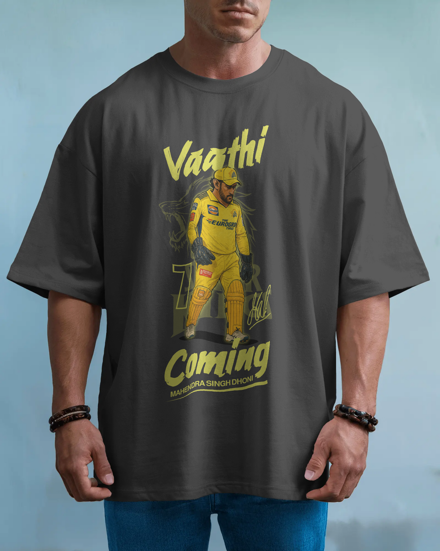 Premium Vaathi Coming MS Dhoni CSK Oversized T-shirt