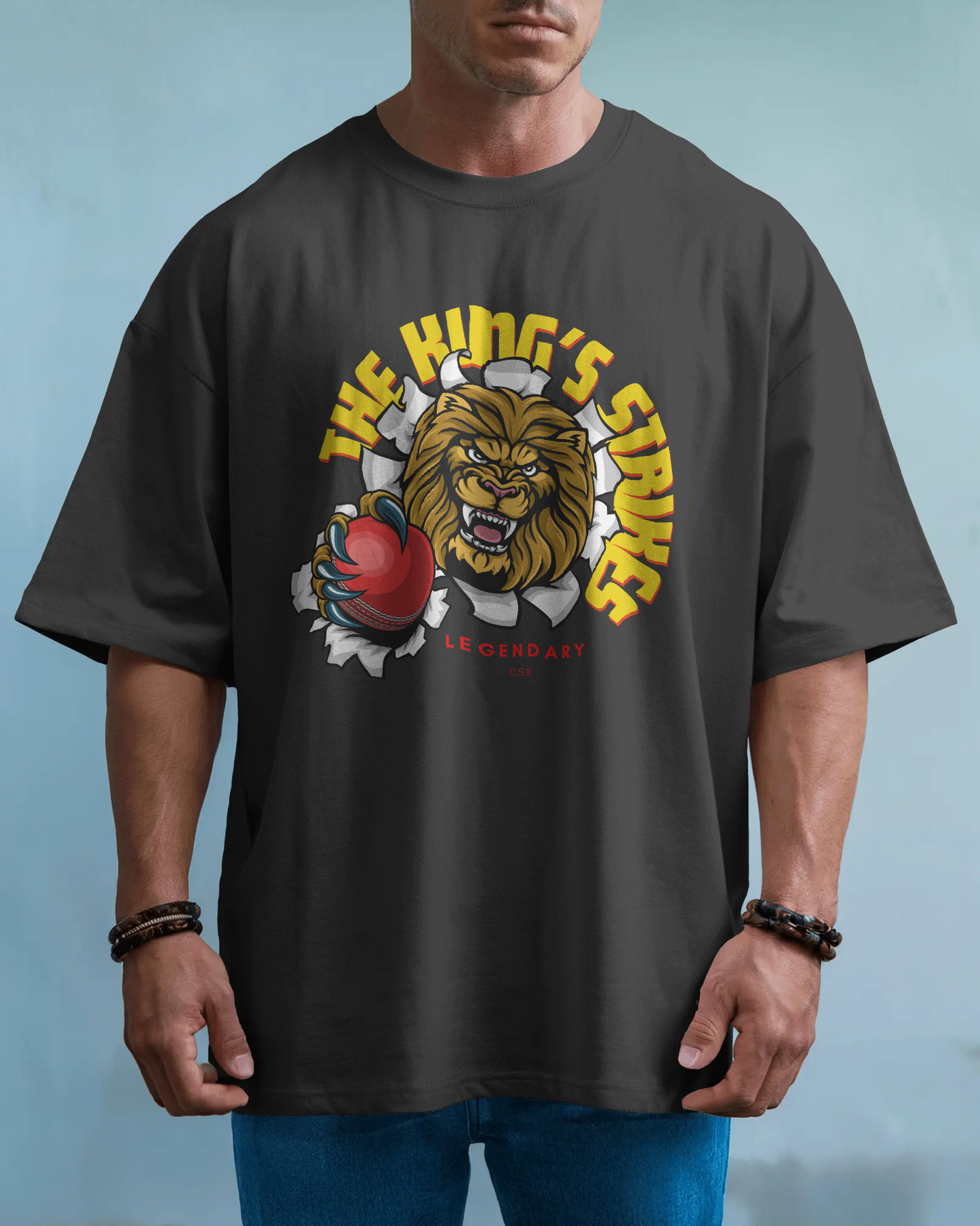 Premium RCB King's Strike Oversized Cricket T-shirt - IPL Edition