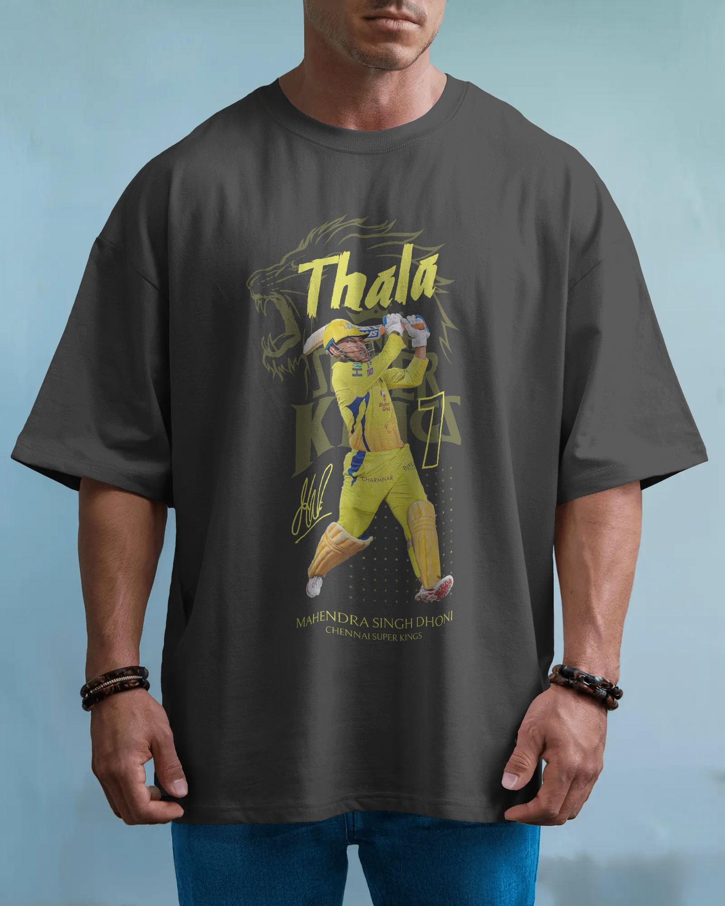 Premium CSK Thala MS Dhoni Oversize Cricket T-shirt - Limited Edition
