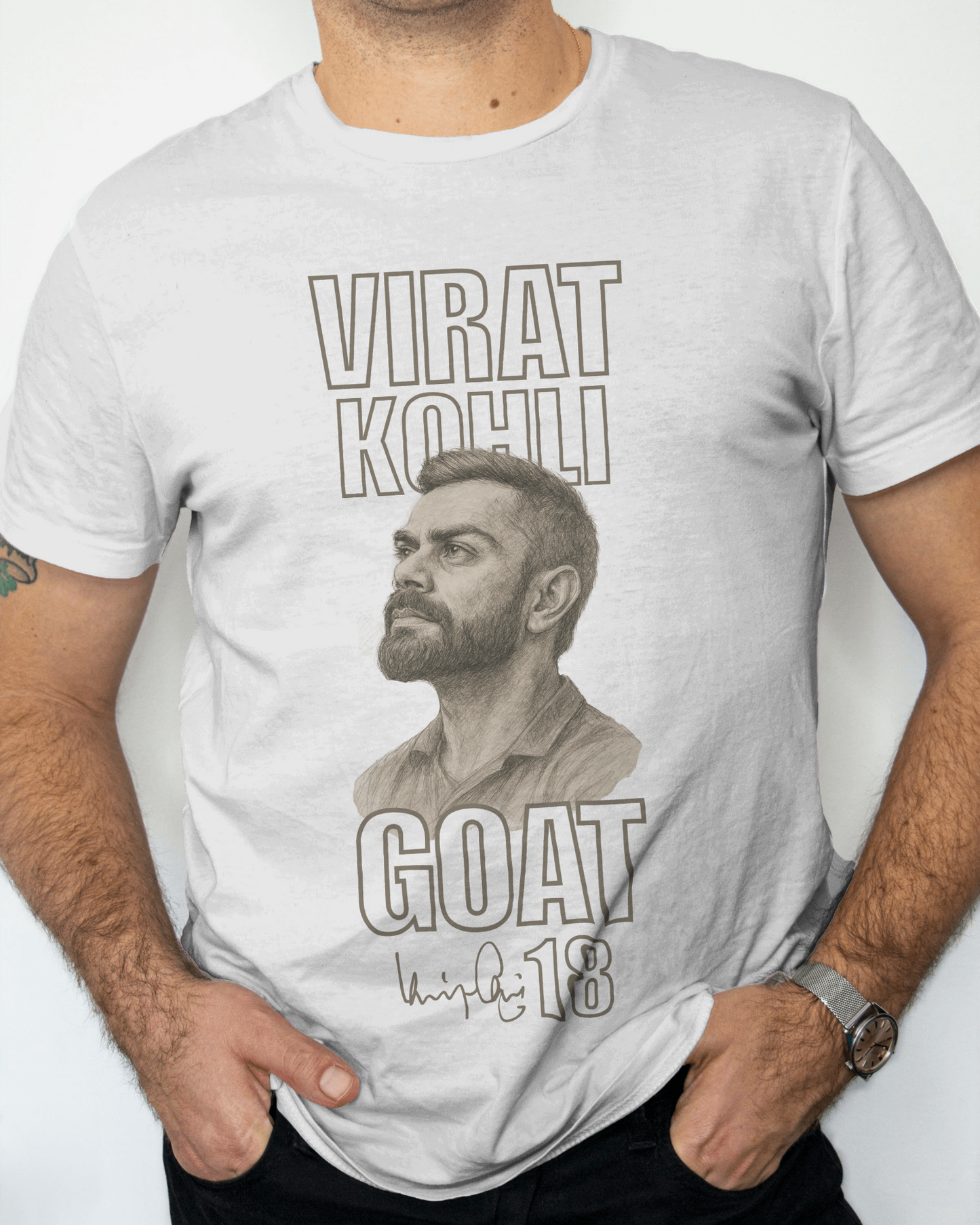 Premium RCB Virat Kohli GOAT Limited Edition Cricket Regular T-Shirt