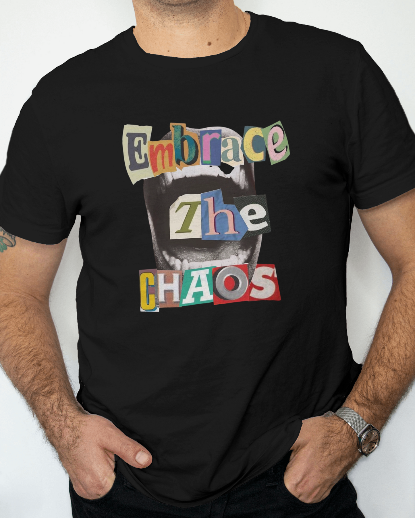 Premium Embrace The CHAOS Graphic Regular T-shirt | Limited Edition