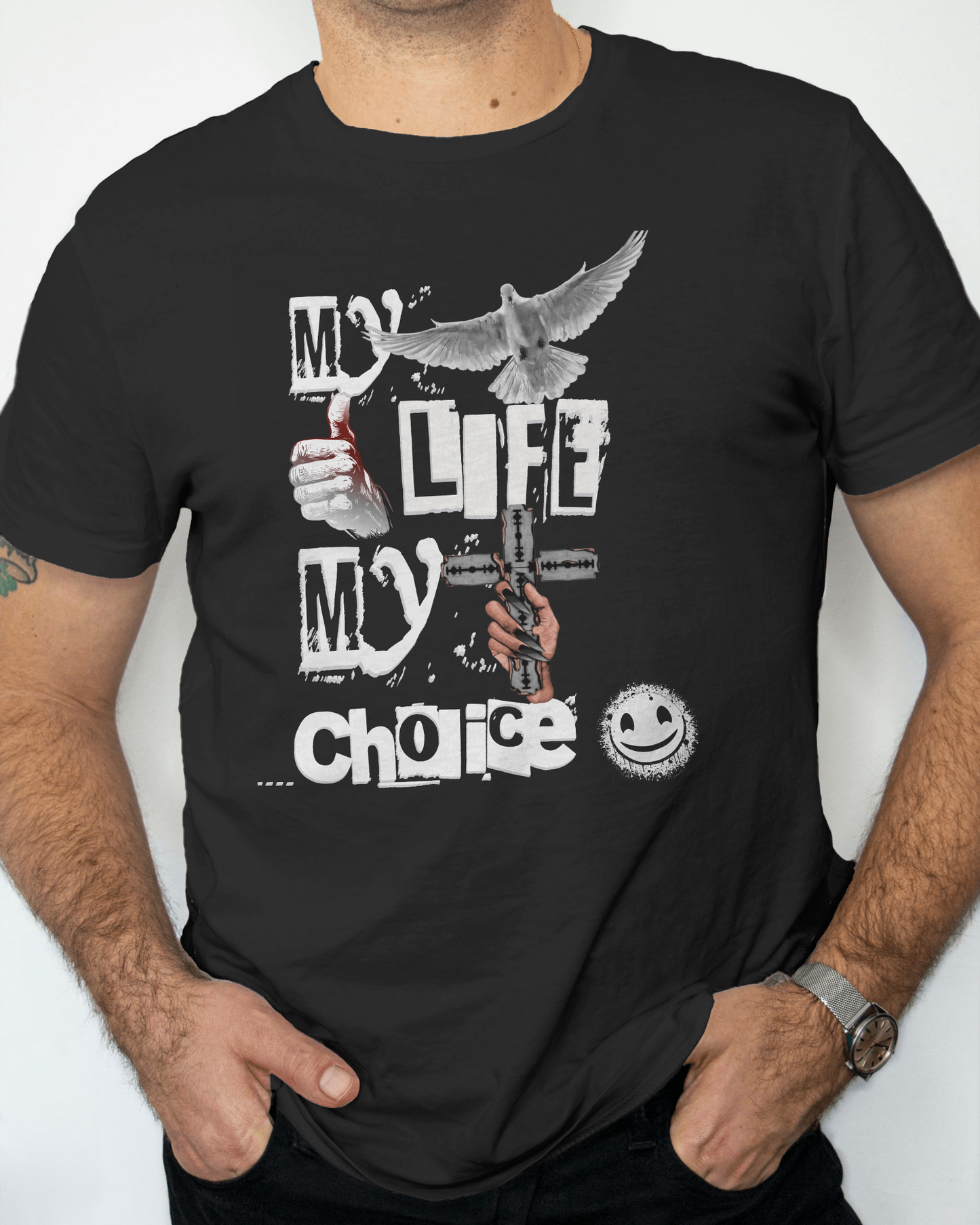 Premium 'My Life My Choice' Graphic Print Regular T-shirt