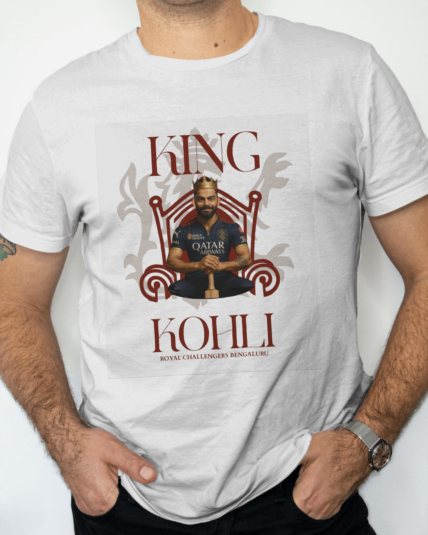Premium Virat Kohli Cricket Fan White T-shirt Regular