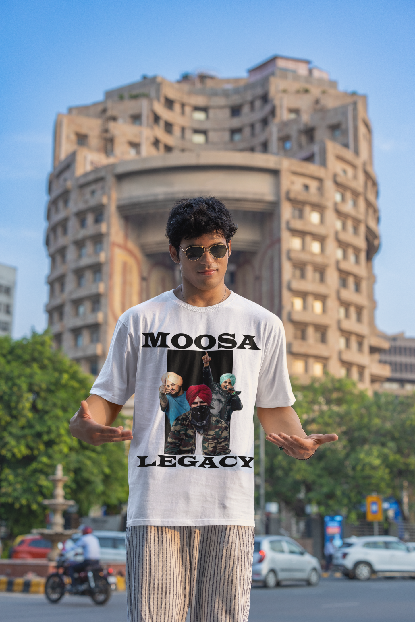 Premium Oversized Moosa Legacy Tribute White T-Shirt